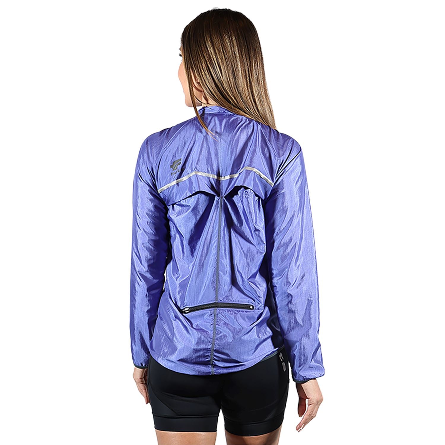 Jaqueta Corta Vento Feminina Azul Jaqueta Multisport Feminina Parte de Cima FLETS 