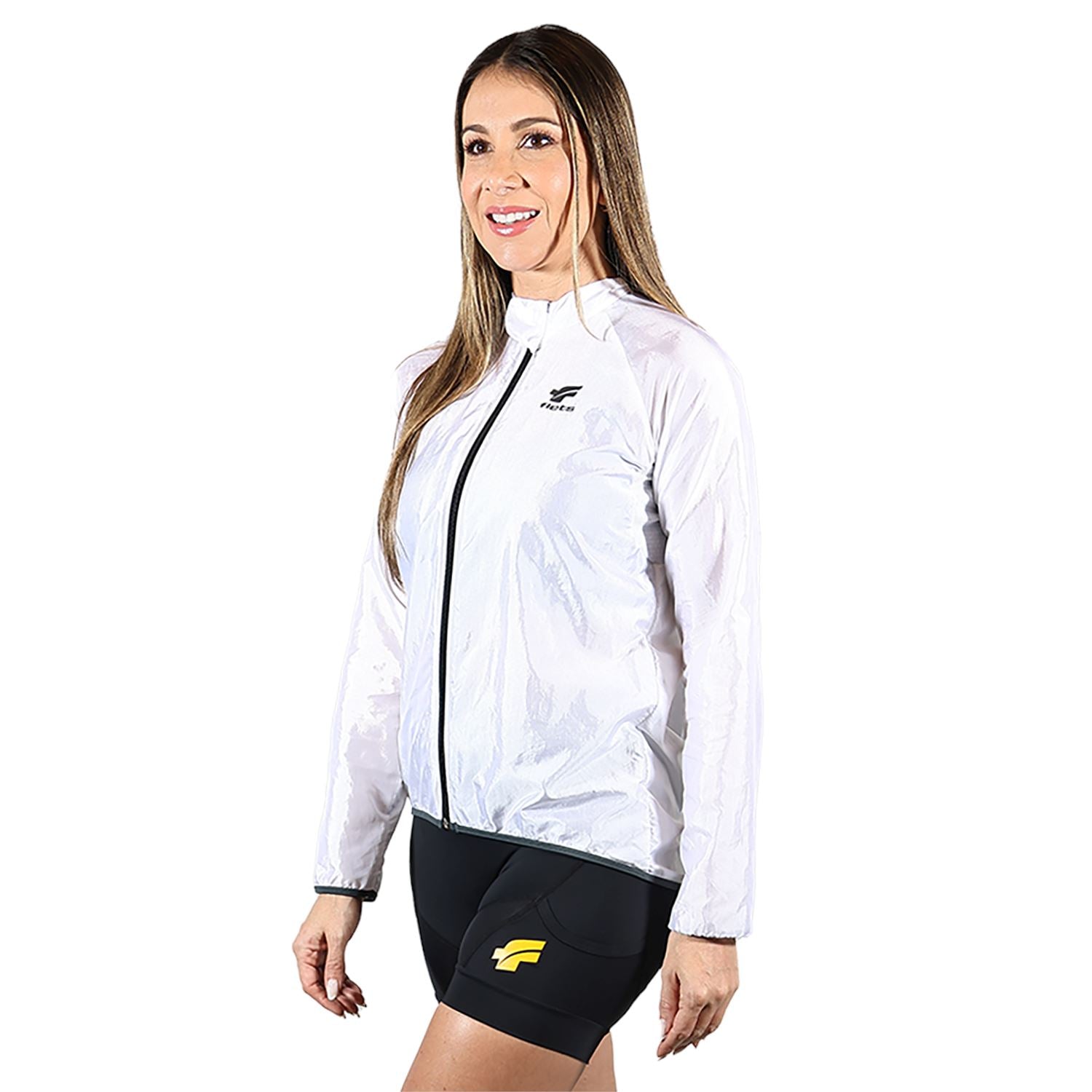 Jaqueta Corta Vento Feminina Branca Jaqueta Multisport Feminina Parte de Cima FLETS 
