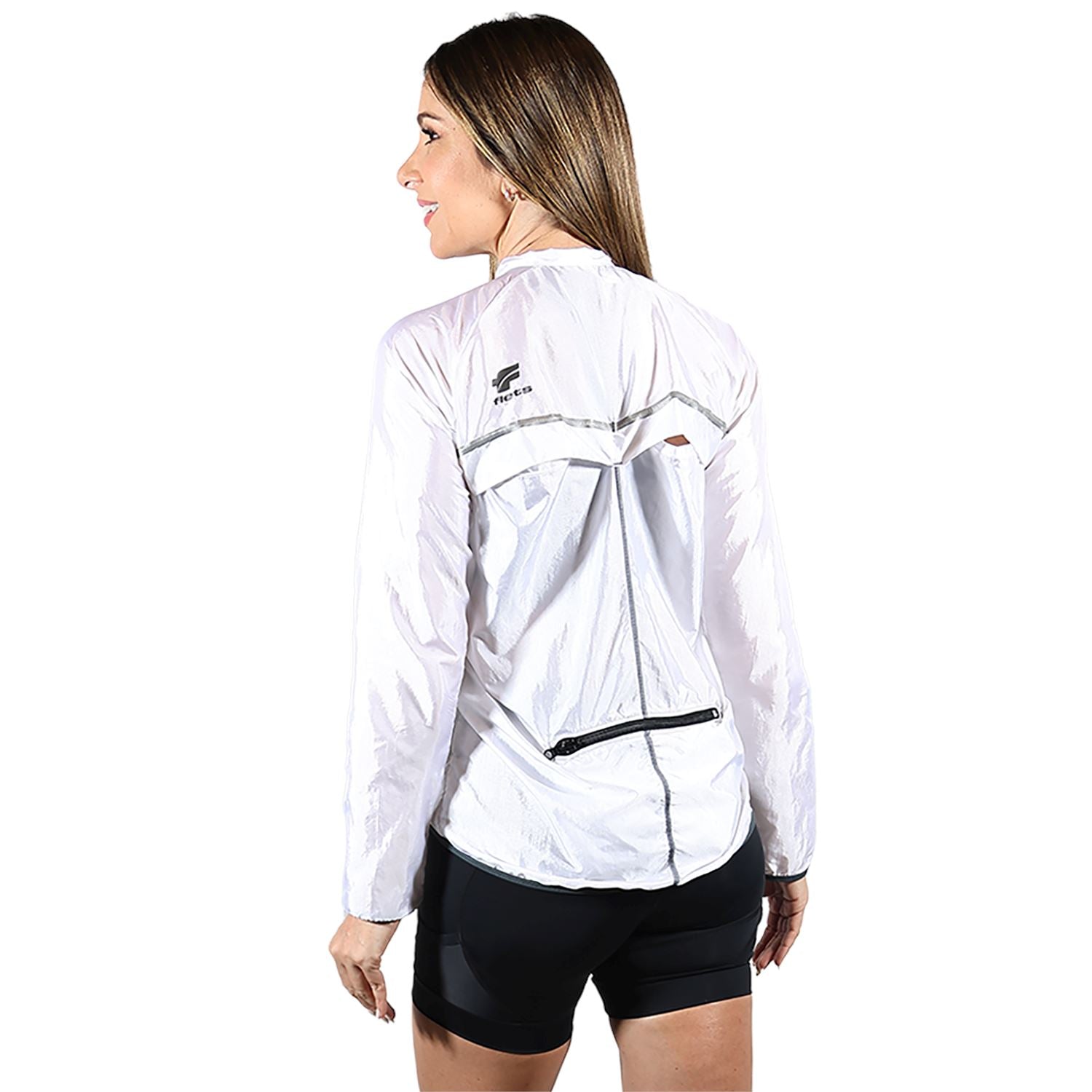 Jaqueta Corta Vento Feminina Branca Jaqueta Multisport Feminina Parte de Cima FLETS 