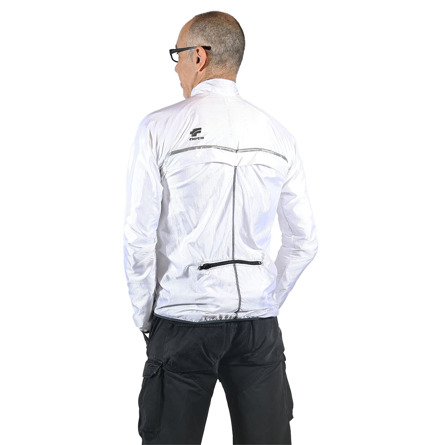 Jaqueta Corta Vento Masculina Branco Jaqueta Multisport Masculina Parte de Cima FLETS 
