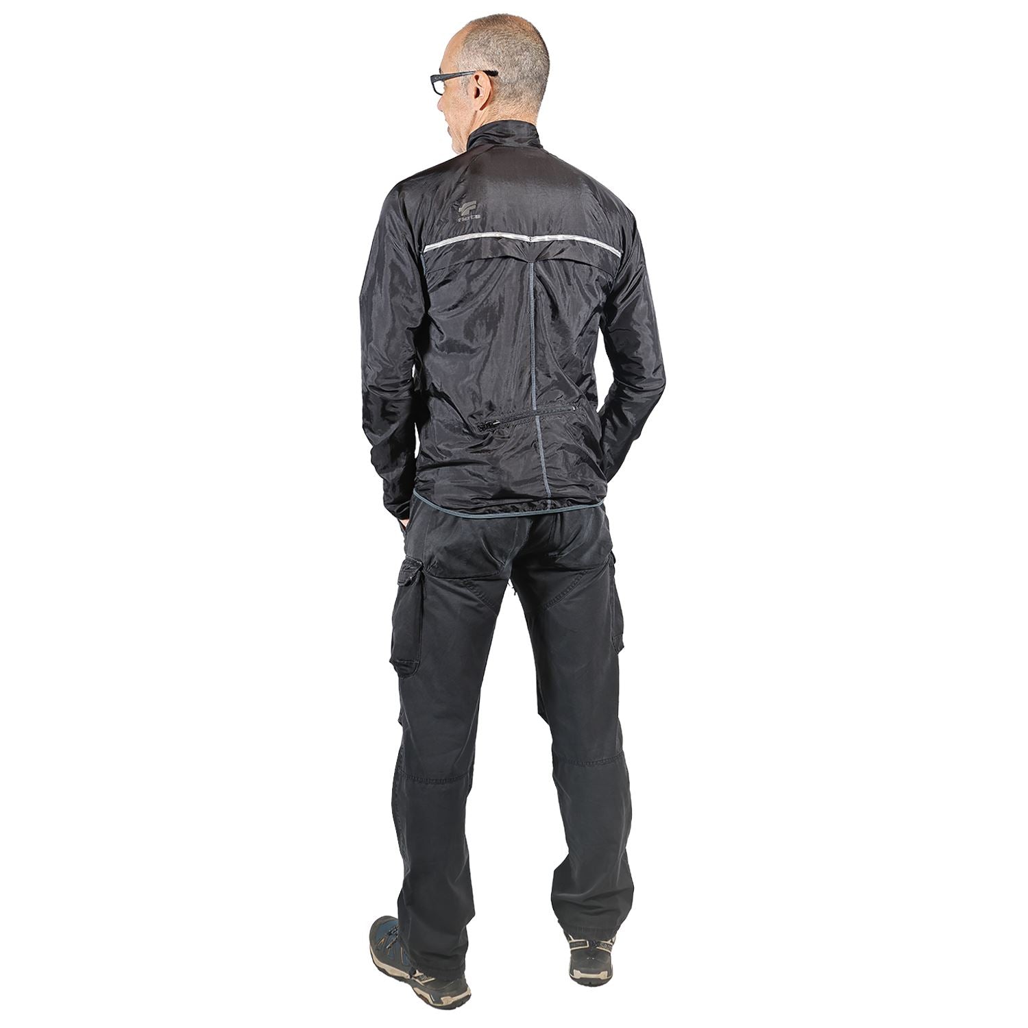 Jaqueta Corta Vento Masculina Preta Jaqueta Multisport Masculina Parte de Cima FLETS 