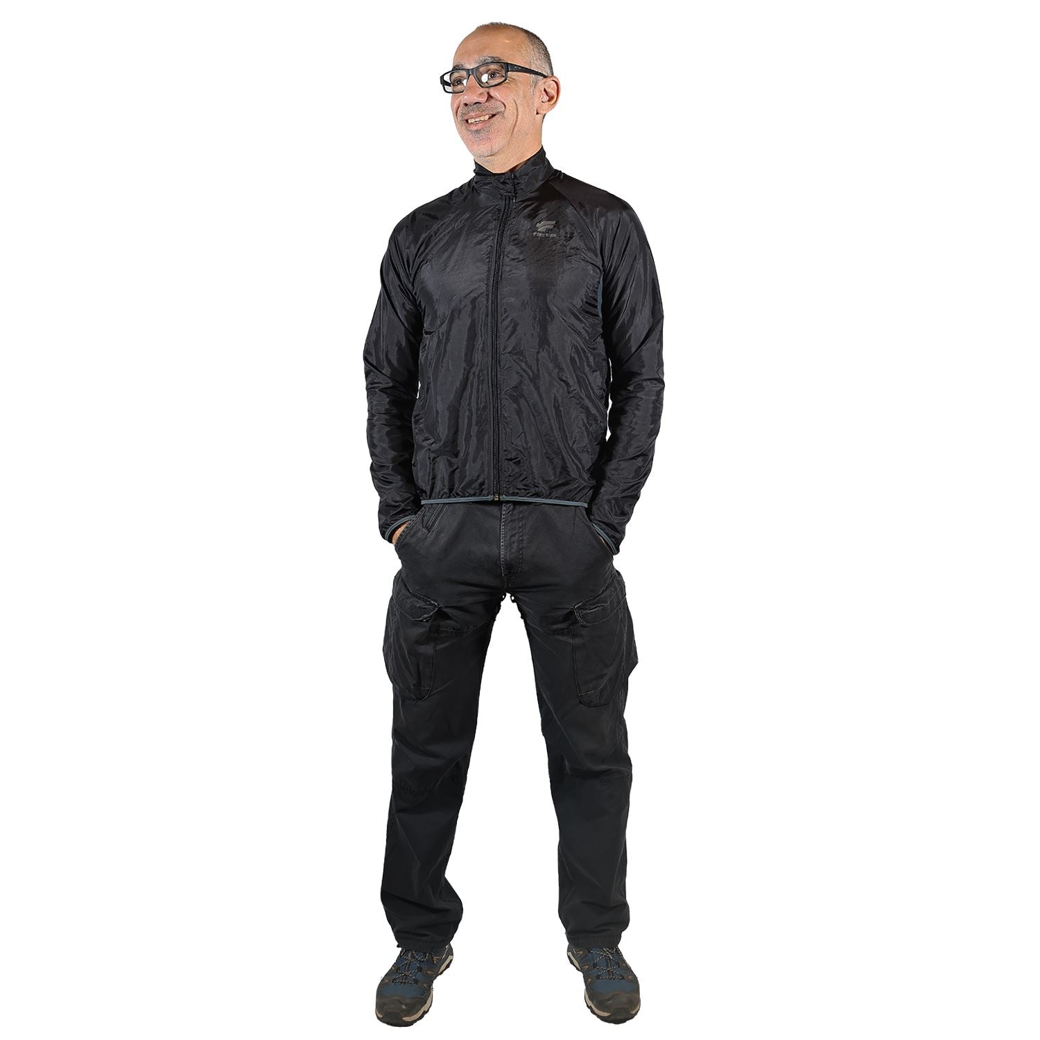 Jaqueta Corta Vento Masculina Preta Jaqueta Multisport Masculina Parte de Cima FLETS 