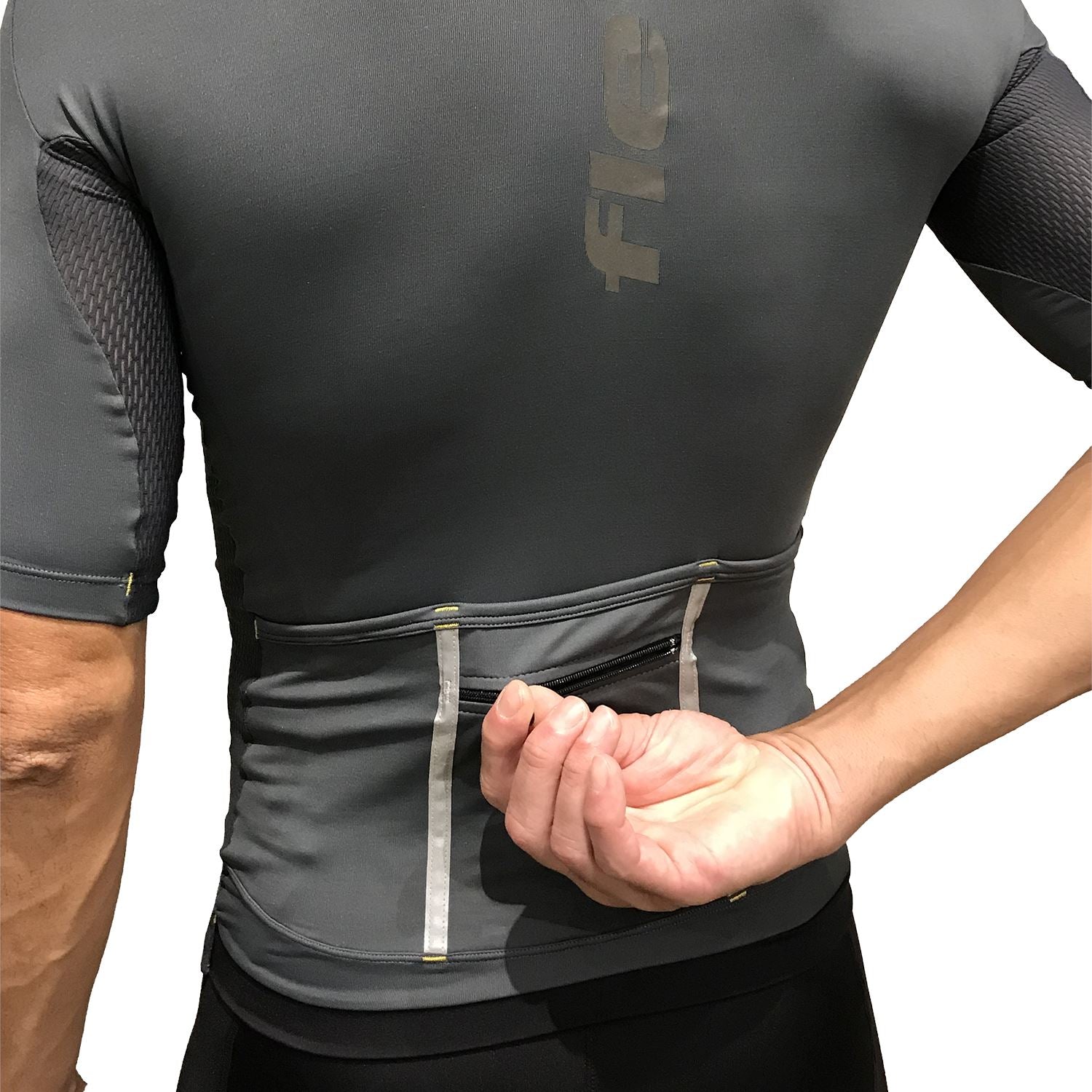 Jersey Manga Curta NOVA CYCLETECH | Estanho Camisa Ciclismo Masculina Parte de Cima FLETS 