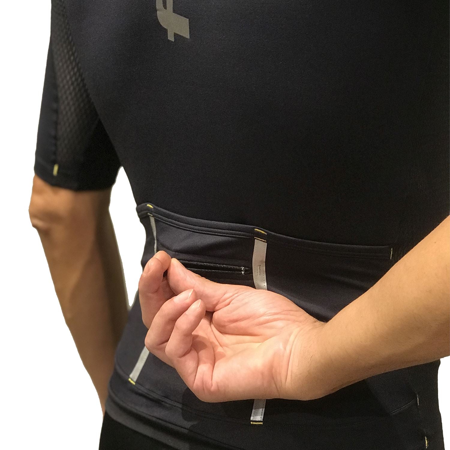 Jersey Manga Curta NOVA CYCLETECH | Preto Camisa Ciclismo Masculina Parte de Cima FLETS 