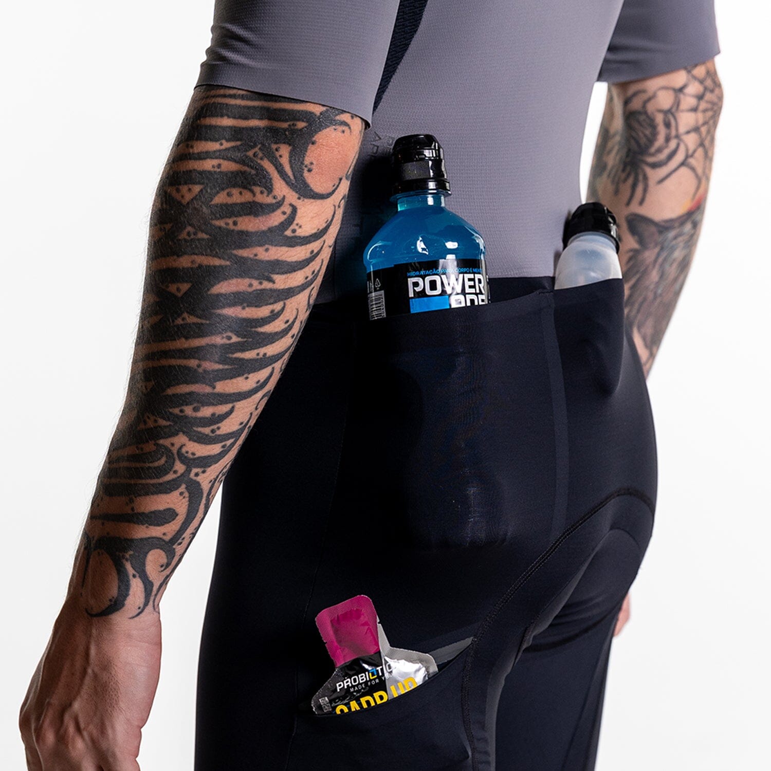 Macaquinho Triathlon com Manga VUKA Masc Estanho Macaquinho Triathlon com manga Masculino Compressão Corpo Inteiro FLETS 