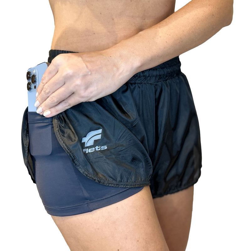 Shorts Feminino FLY | Runner Soul com Bermuda Interna Shorts Crossfit/Run FLETS 