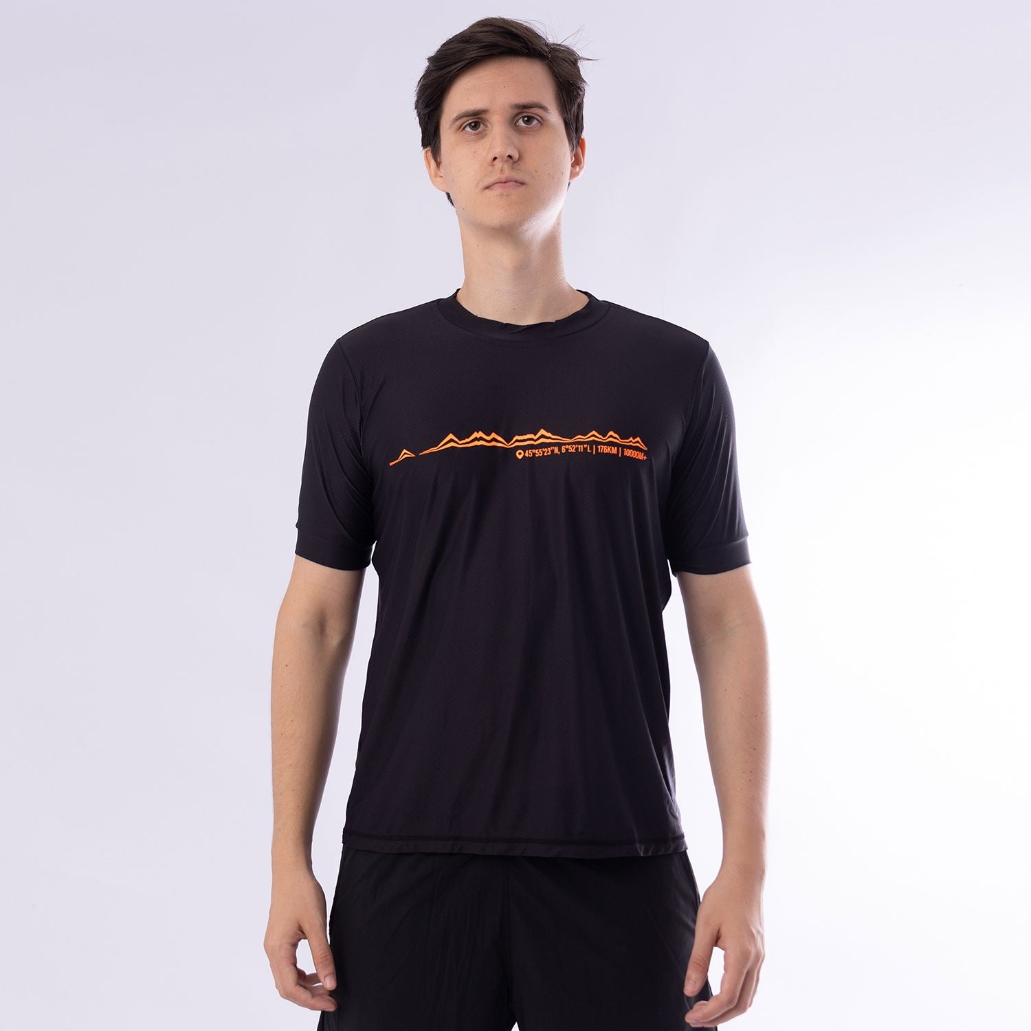 T-shirt Preta Estampa ALTIMETRIA Camisa Masculina FLETS G 