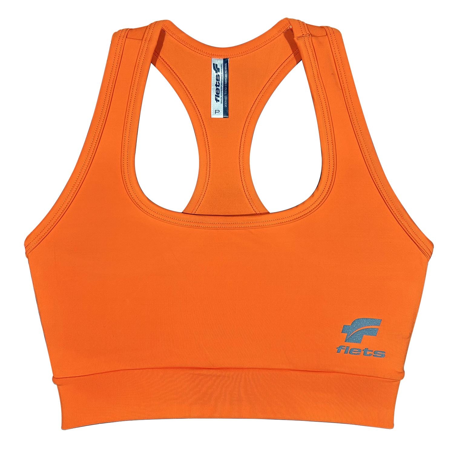 Top Costa Nadador | Laranja Top costa nadador Feminino Compressão Parte de Cima FLETS 