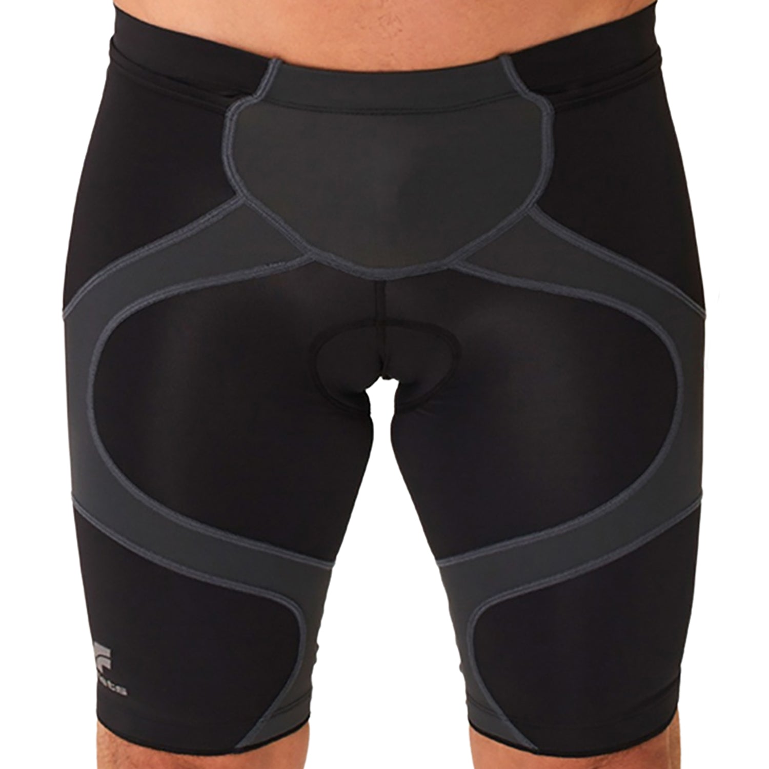 Bermuda Ciclismo X3X COMPRESSION ULTRA - Preto e Estanho Bermuda Ciclismo Masculina Compressão Parte de Baixo Flets 