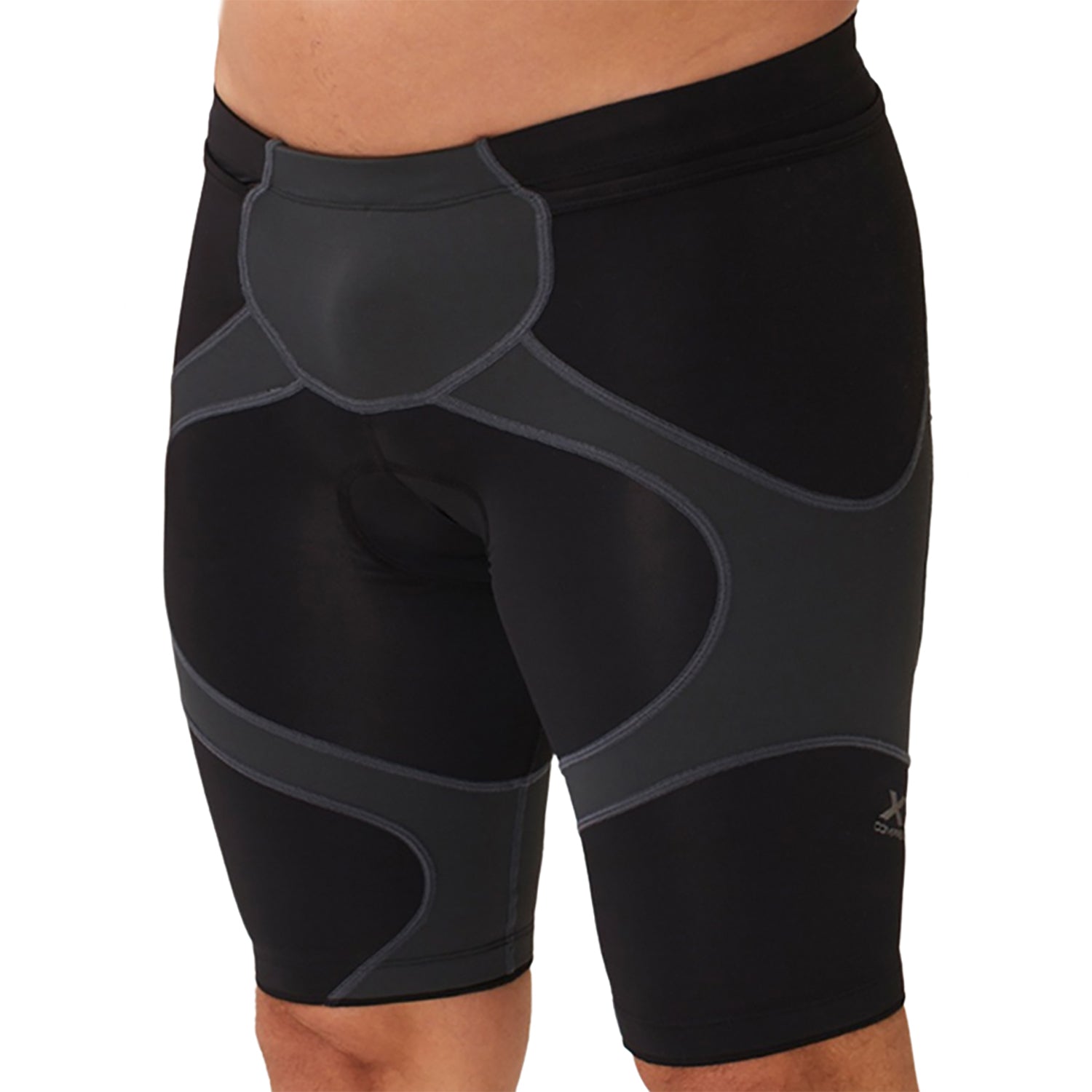 Bermuda Ciclismo X3X COMPRESSION ULTRA - Preto e Estanho Bermuda Ciclismo Masculina Compressão Parte de Baixo Flets 