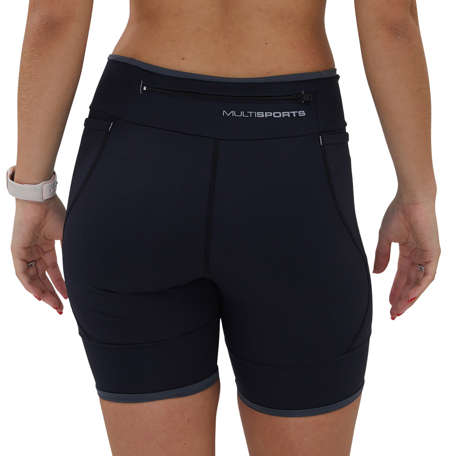 BERMUDA MULTISPORT RUN BOLSO PRETA COM ESTANHO FEMININA Bermuda Corrida Feminina Compressão Parte de Baixo Flets 