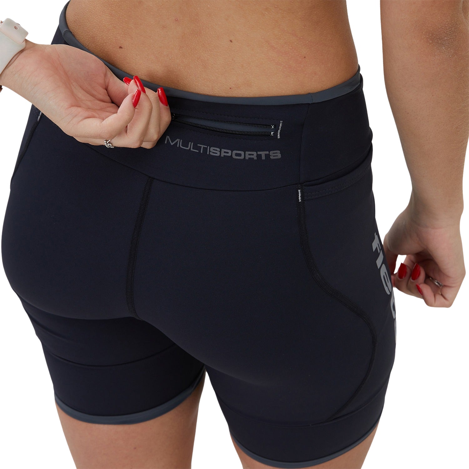 BERMUDA MULTISPORT RUN BOLSO PRETA COM ESTANHO FEMININA Bermuda Corrida Feminina Compressão Parte de Baixo Flets 