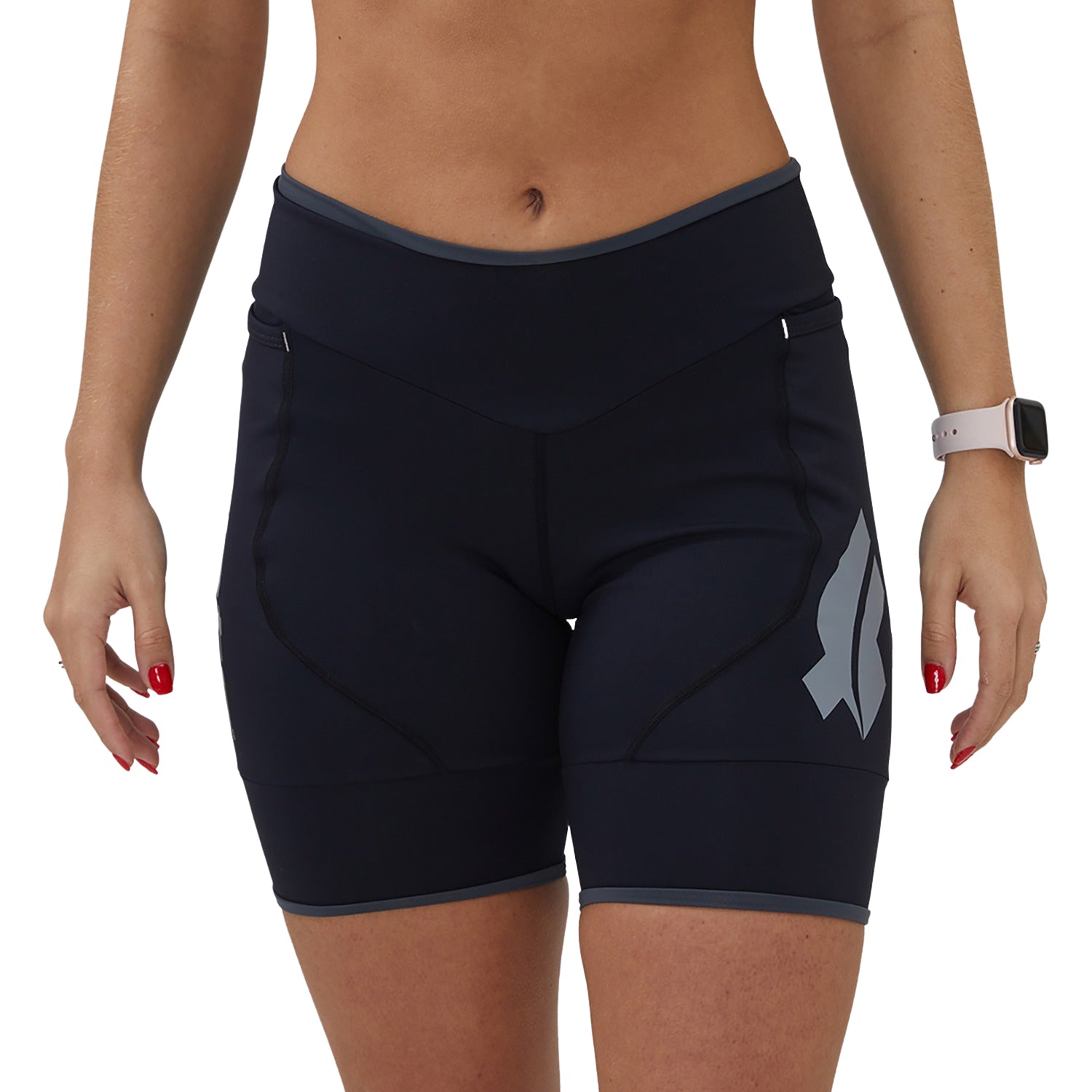 BERMUDA MULTISPORT RUN BOLSO PRETA COM ESTANHO FEMININA Bermuda Corrida Feminina Compressão Parte de Baixo Flets 