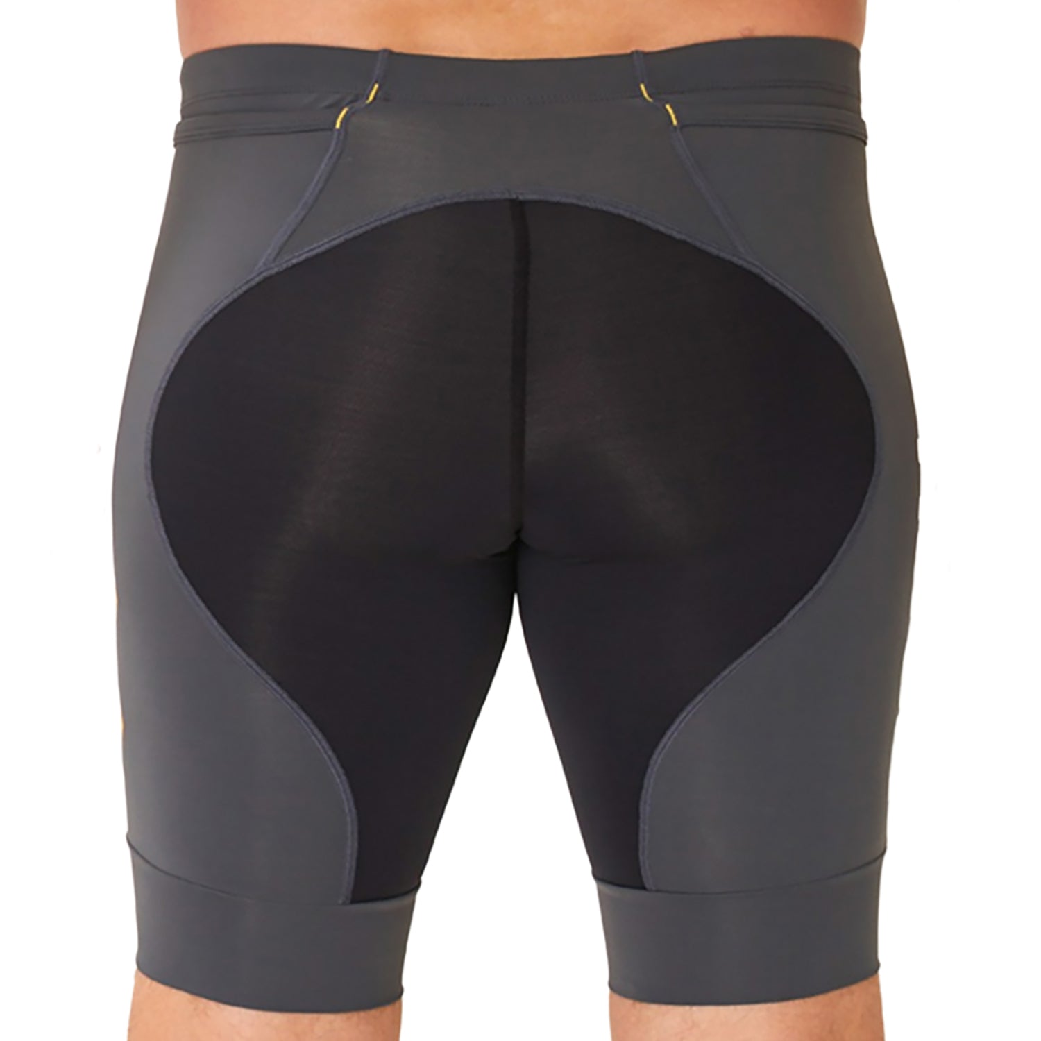 Bermuda Multisport Running - Preta c/ Lateral Estanho l logo F AMARELO l Masc Bermuda Ciclismo Masculina Compressão Parte de Baixo Flets 