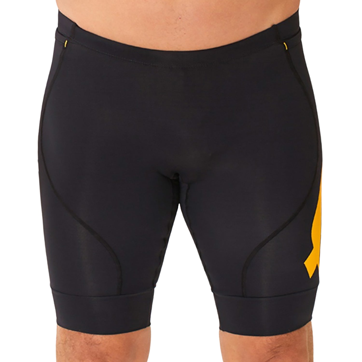 Bermuda Multisport Running - Preta l logo F AMARELO l Masc Bermuda Corrida Masculina Compressão Parte de Baixo Flets 