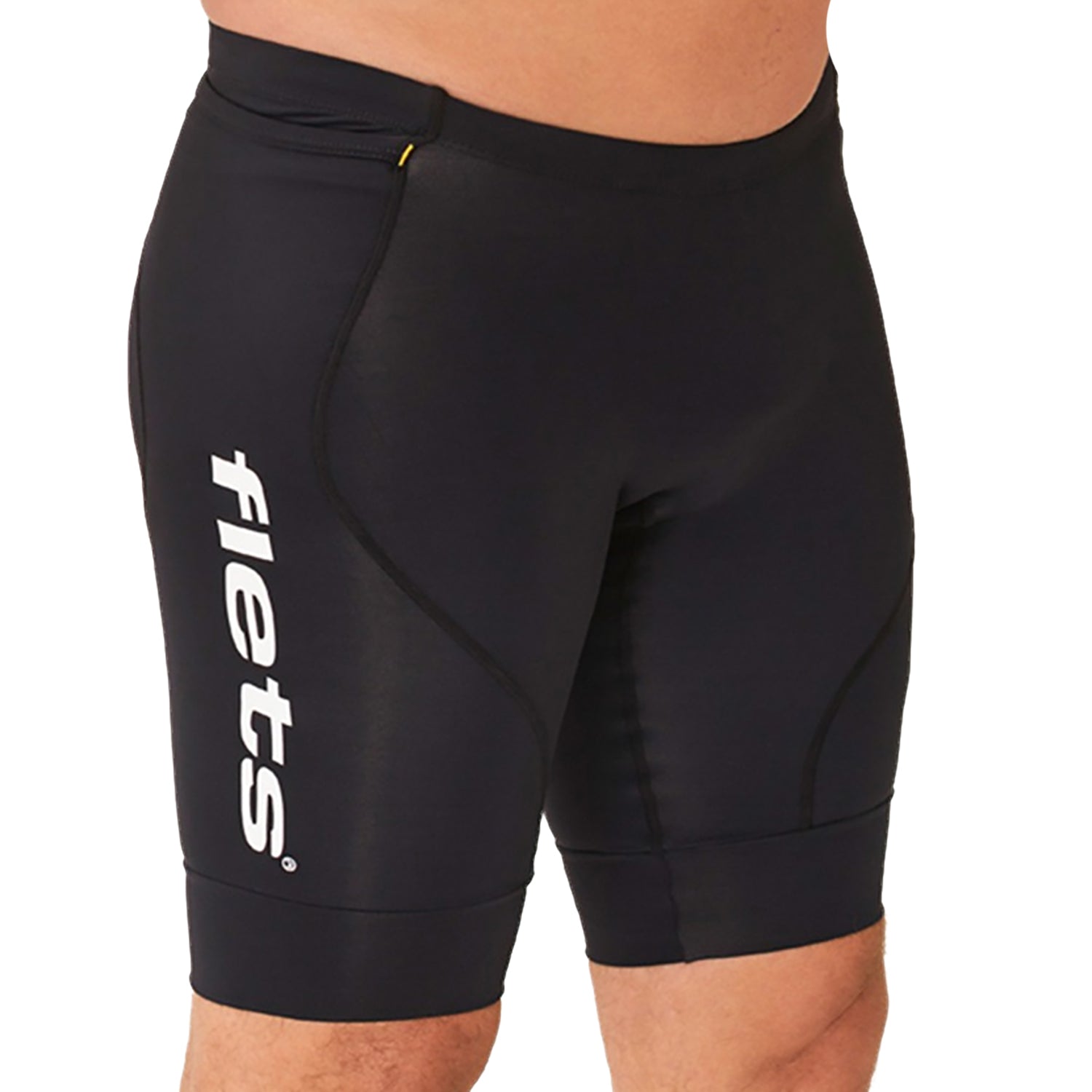 Bermuda Multisport Running - Preta l logo F AMARELO l Masc Bermuda Corrida Masculina Compressão Parte de Baixo Flets 