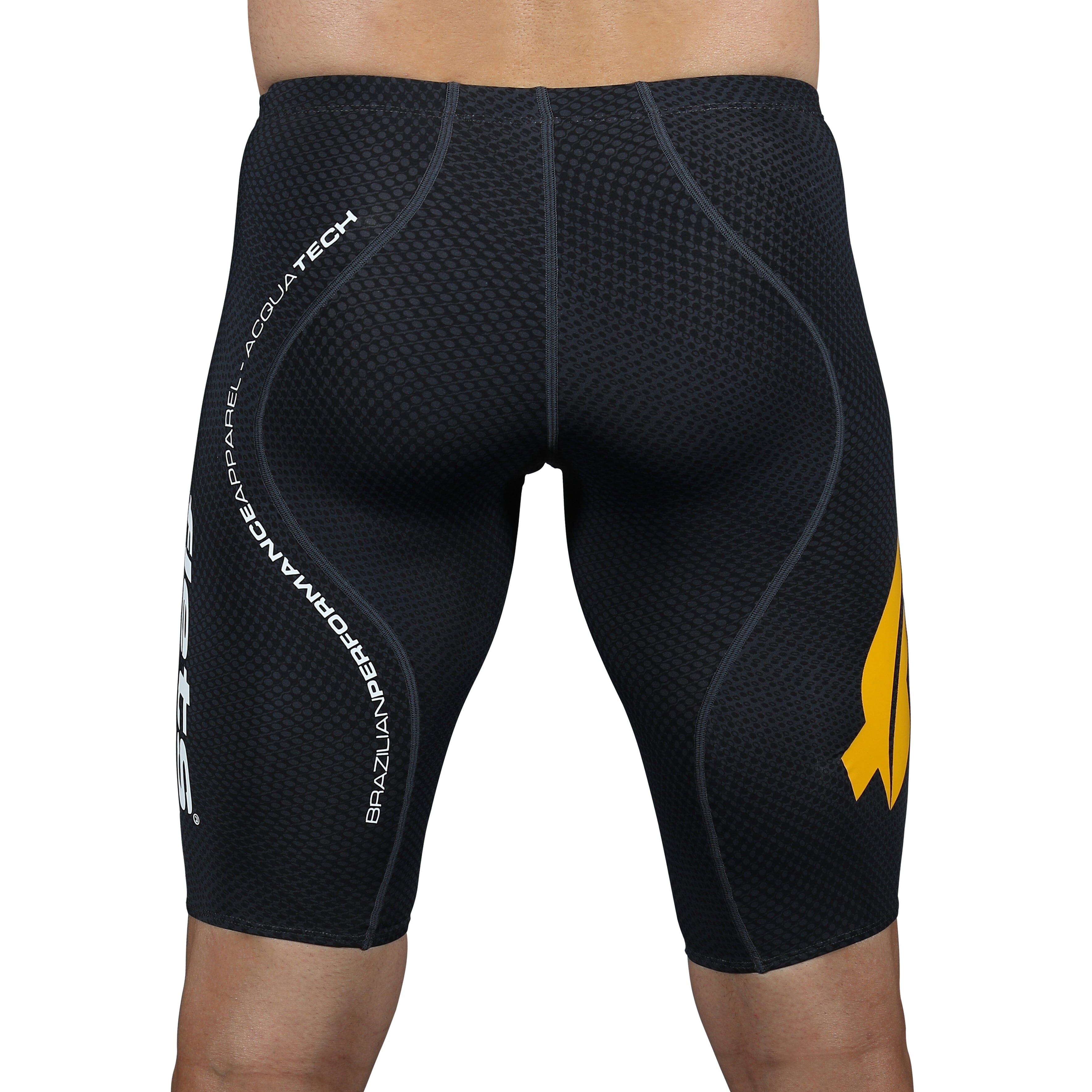 Bermuda Natação Masc l Acquatech Figura a Fundo Cinza FLETS 