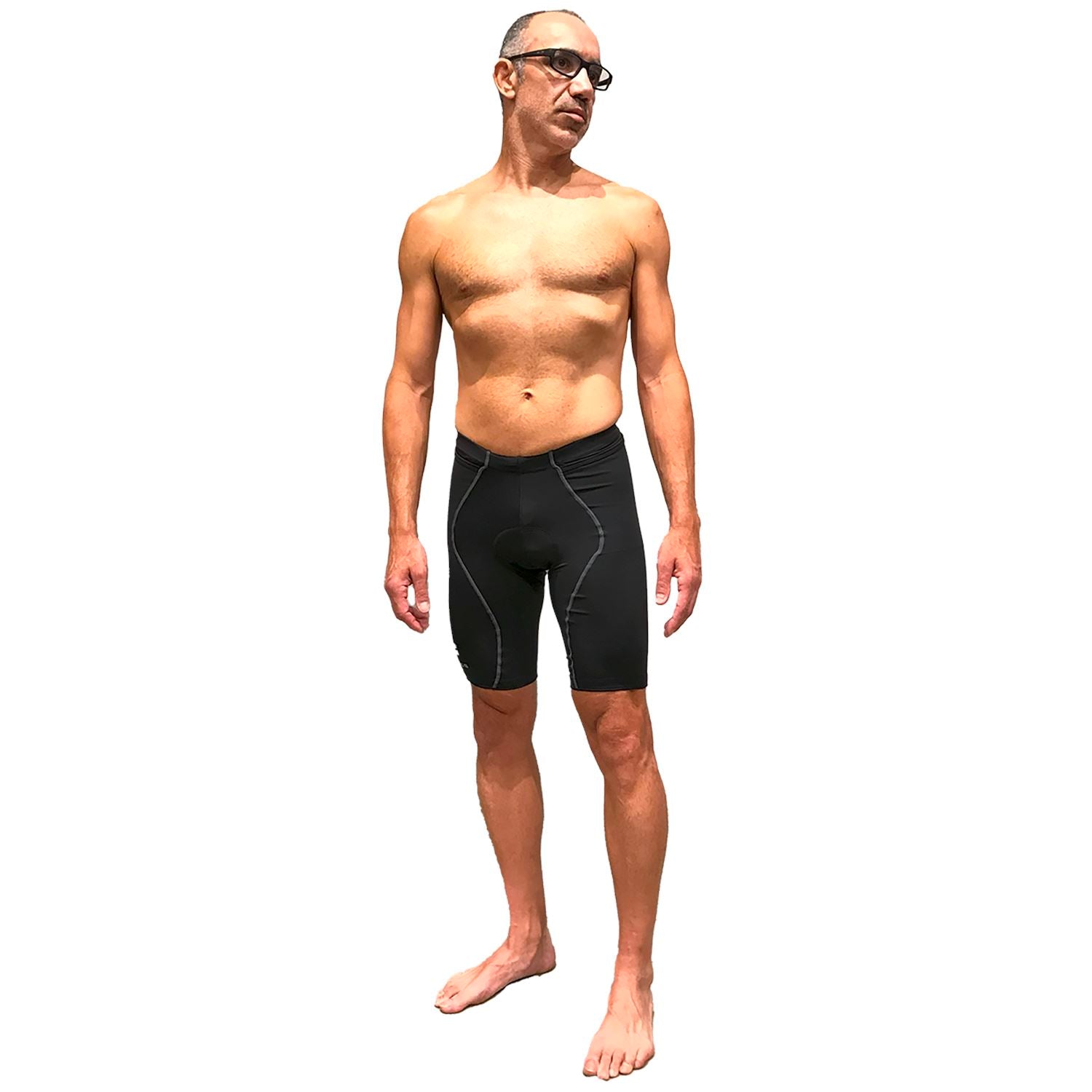 Bermuda NOVA CYCLETECH - Preto c/ ESTANHO | MASC Bermuda Ciclismo Basic Compressão Masculina Parte de Baixo FLETS 