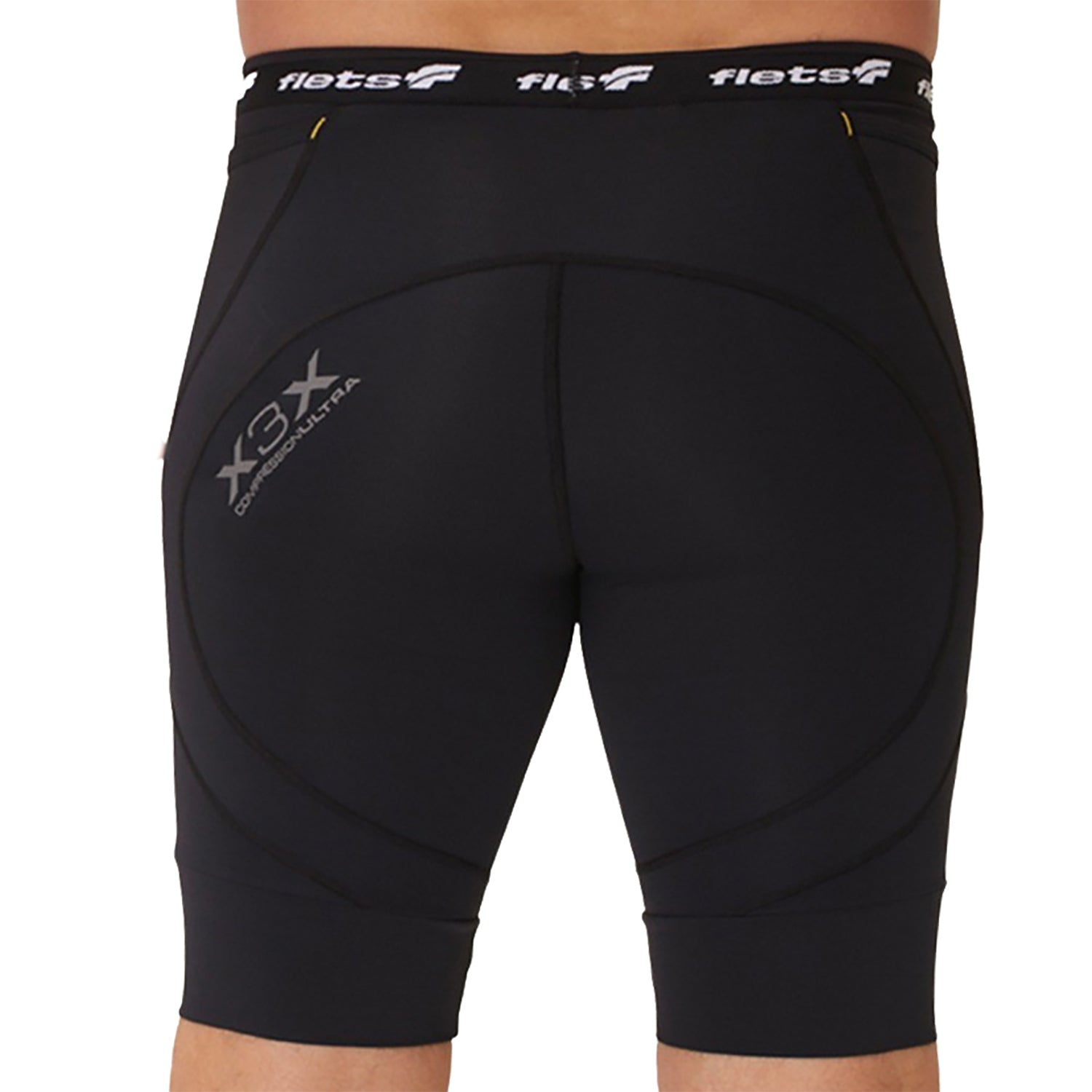 Bermuda RUN X3X COMPRESSION ULTRA - Preta l Masc Bermuda Corrida Masculina Compressão Parte de Baixo FLETS 