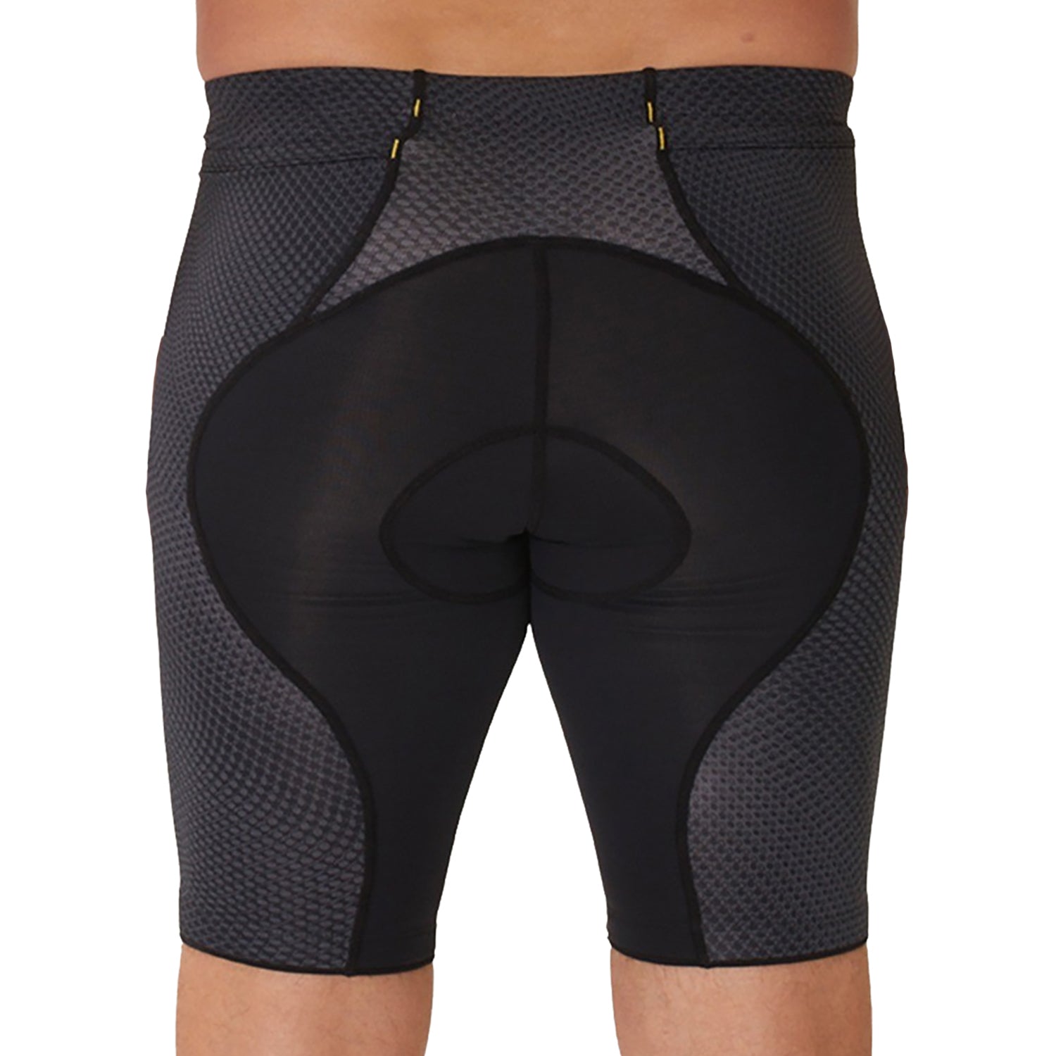 Bermuda TRIATHLON - Preta c/ Lateral FFE l logo F AMARELO l Masc Bermuda Triathlon Masculina Compressão Parte de Baixo Flets 