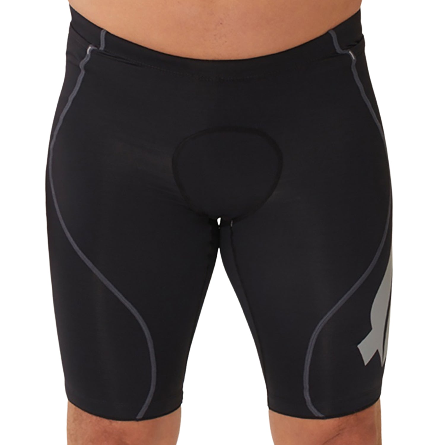 Bermuda TRIATHLON - Preta l logo F ESTANHO l Masc Bermuda Triathlon Masculina Compressão Parte de Baixo Flets 