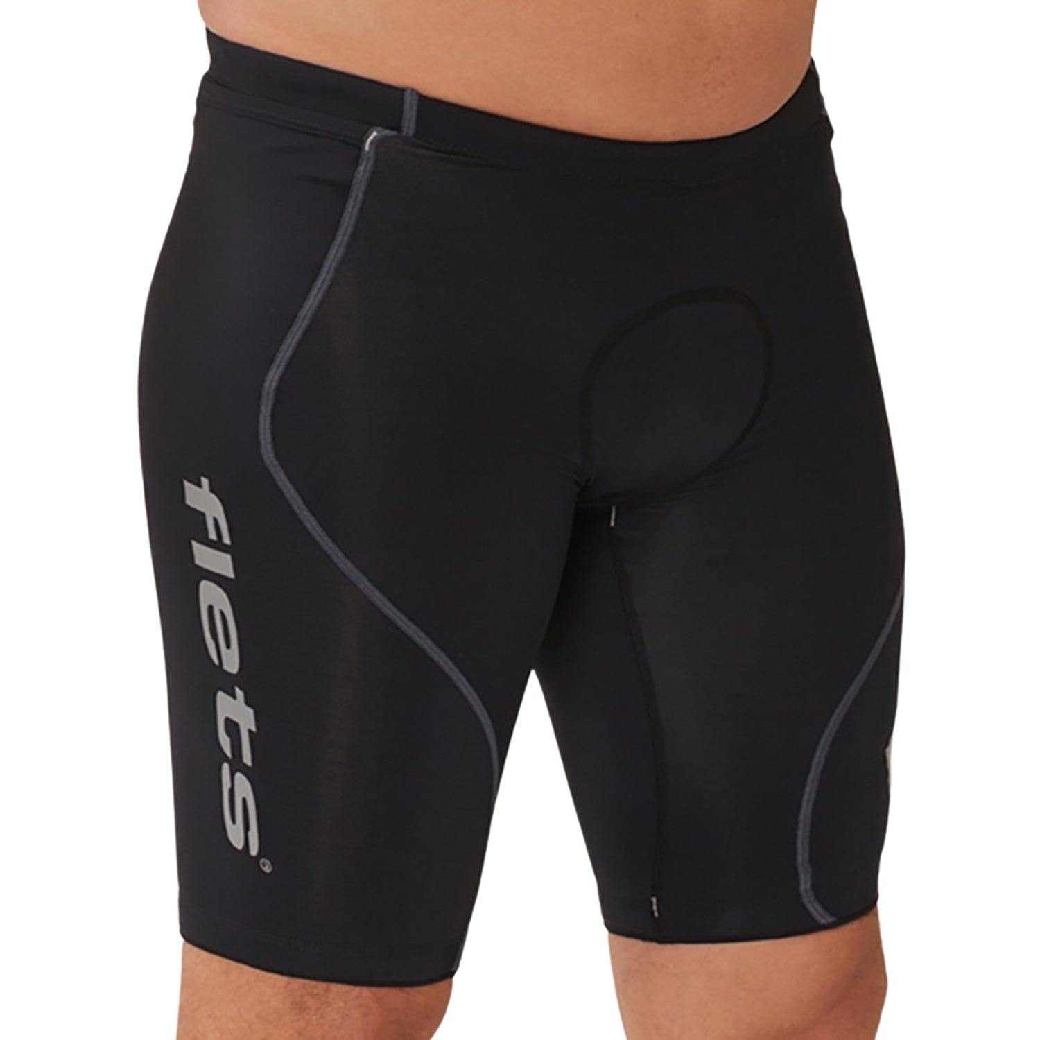 Bermuda TRIATHLON - Preta l logo F ESTANHO l Masc Bermuda Triathlon Masculina Compressão Parte de Baixo Flets 