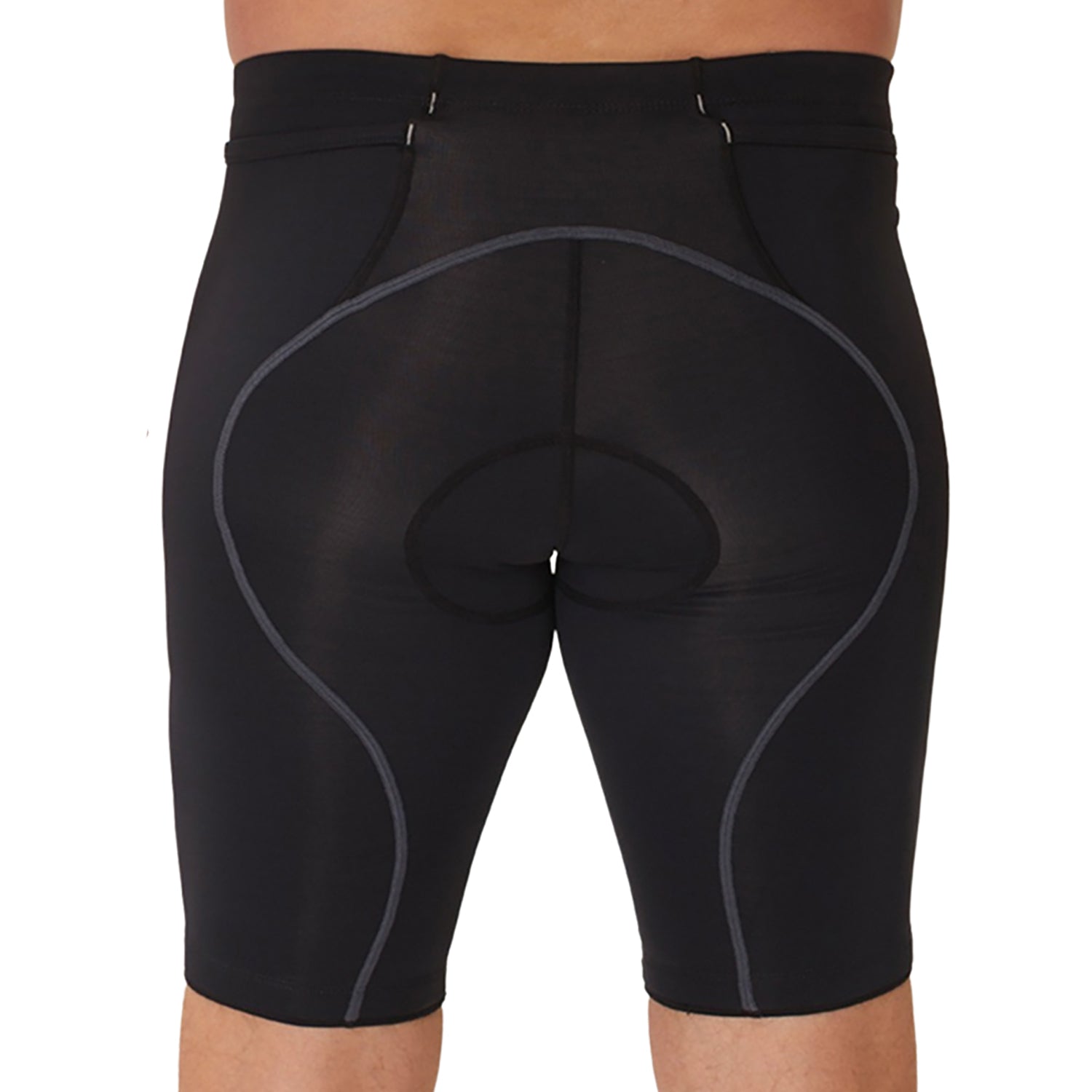 Bermuda TRIATHLON - Preta l logo F ESTANHO l Masc Bermuda Triathlon Masculina Compressão Parte de Baixo Flets 