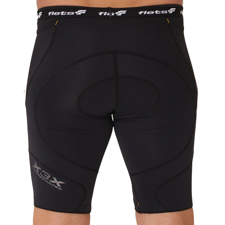 Bermuda TRIATHLON X3X COMPRESSION ULTRA - Preta l Masc Bermuda Triathlon Masculina Compressão Parte de Baixo FLETS 