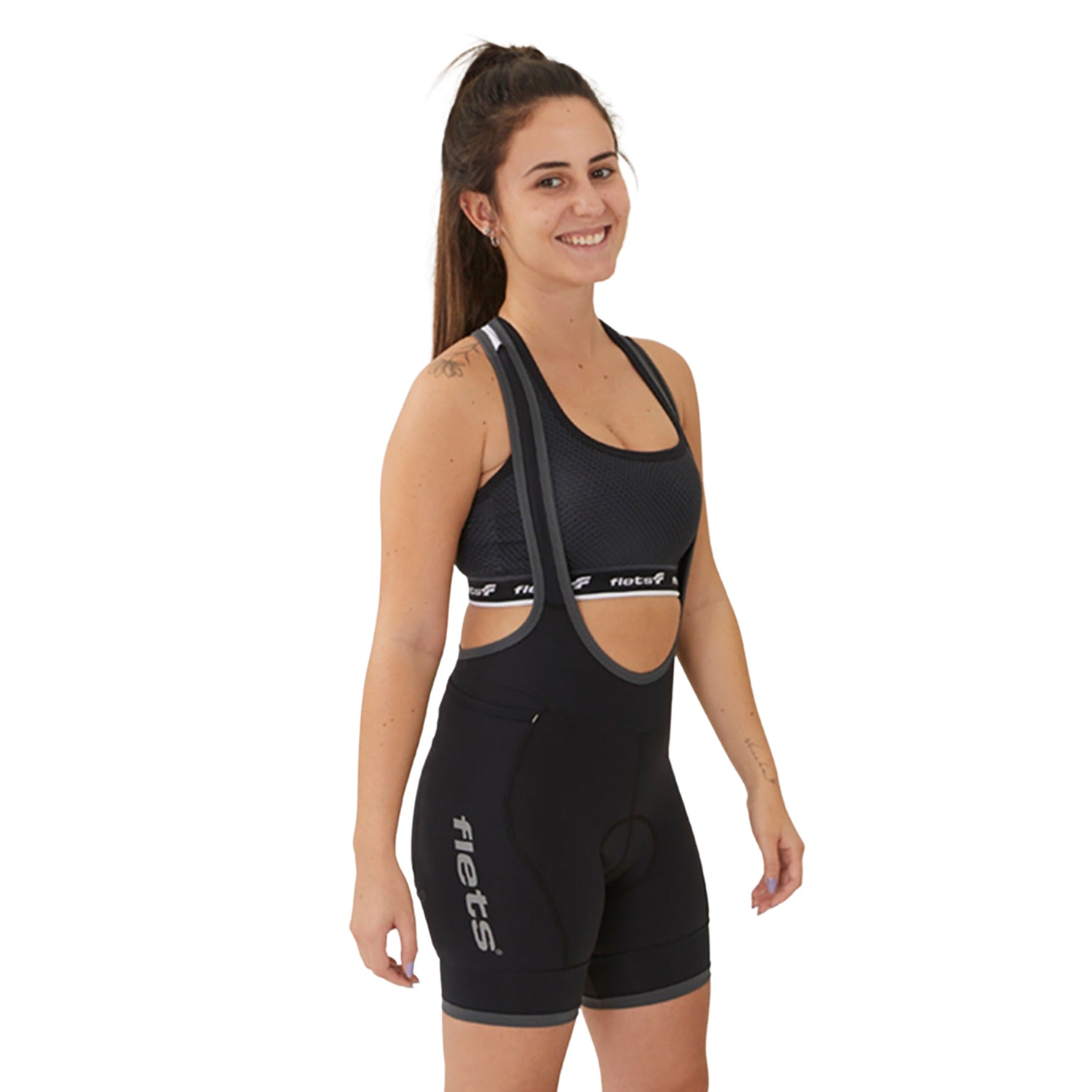 BRETELLE BASIC COMPRESSION FEMININO COM F ESTANHO Bretelle Ciclismo Feminino Compressão Flets 