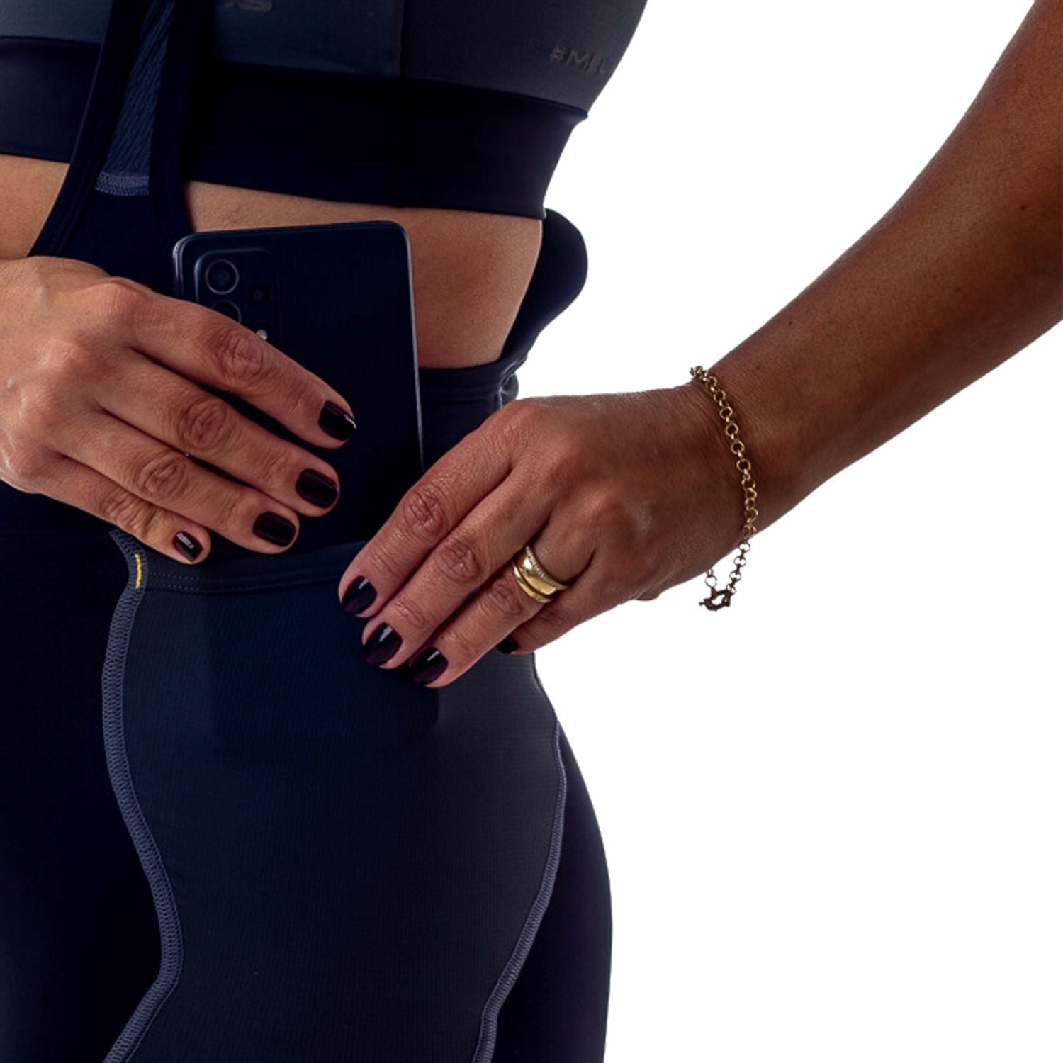 Bretelle Fem "Pee and Poop Easy" l Preto c/ Estanho Bretelle Ciclismo Feminino Compressão FLETS 