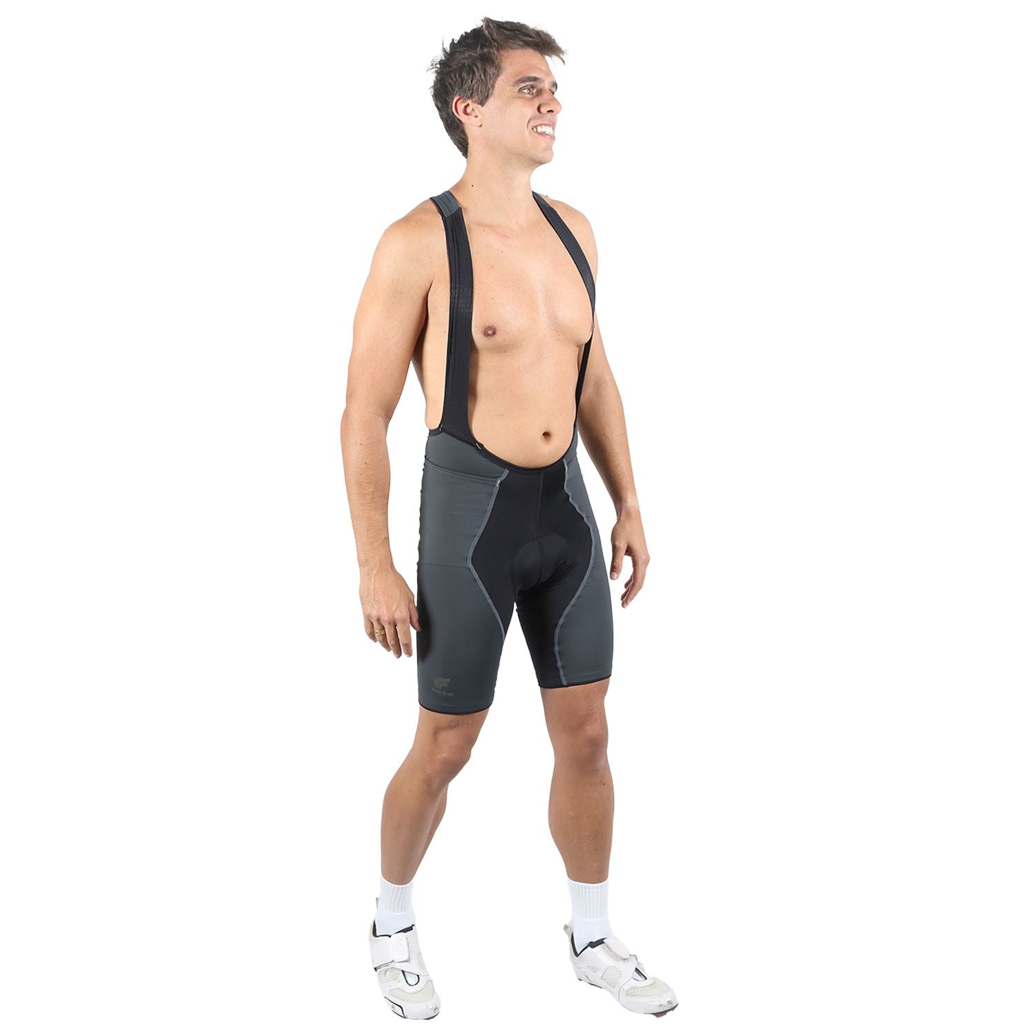 Bretelle FEM P&PEasy | Preto c/ Estanho Bretelle Ciclismo Masculino Compressão Corpo Inteiro FLETS 