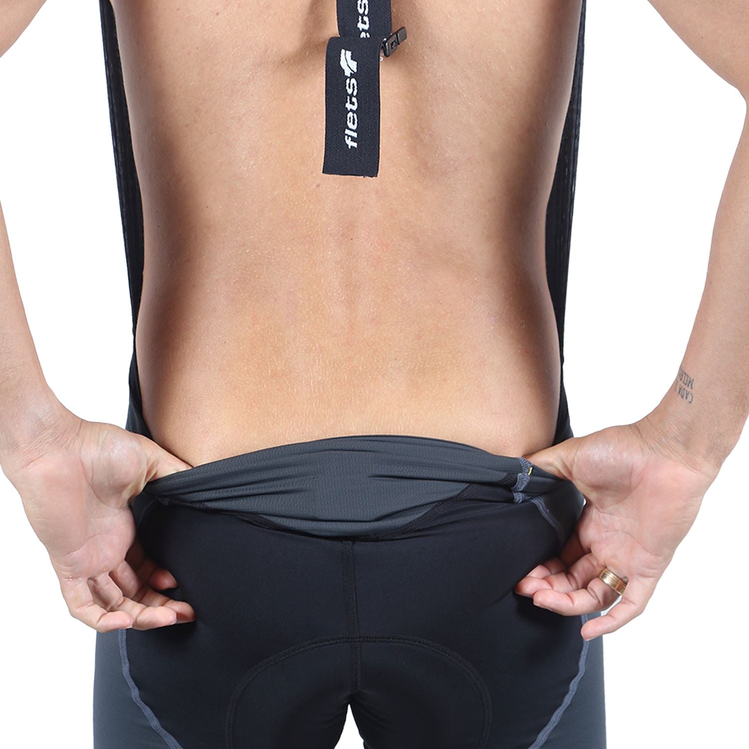Bretelle FEM P&PEasy | Preto c/ Estanho Bretelle Ciclismo Masculino Compressão Corpo Inteiro FLETS 