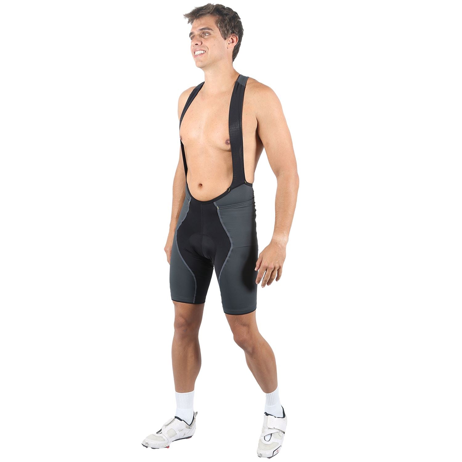 Bretelle FEM P&PEasy | Preto c/ Estanho Bretelle Ciclismo Masculino Compressão Corpo Inteiro FLETS 