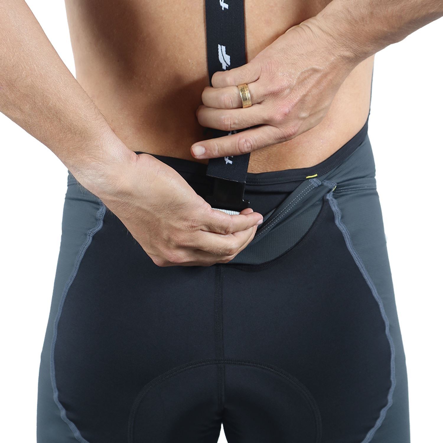 Bretelle FEM P&PEasy | Preto c/ Estanho Bretelle Ciclismo Masculino Compressão Corpo Inteiro FLETS 