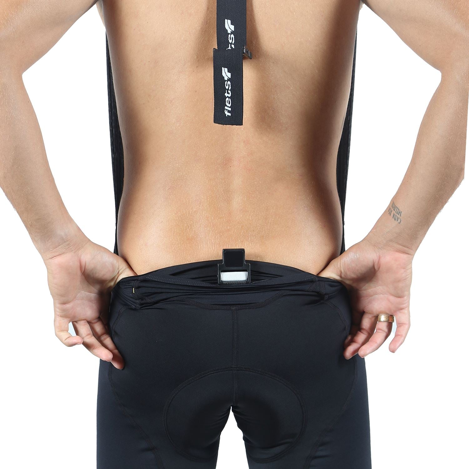Bretelle Masc P&PEasy l All Black Bretelle Ciclismo Masculino Compressão Corpo Inteiro FLETS 