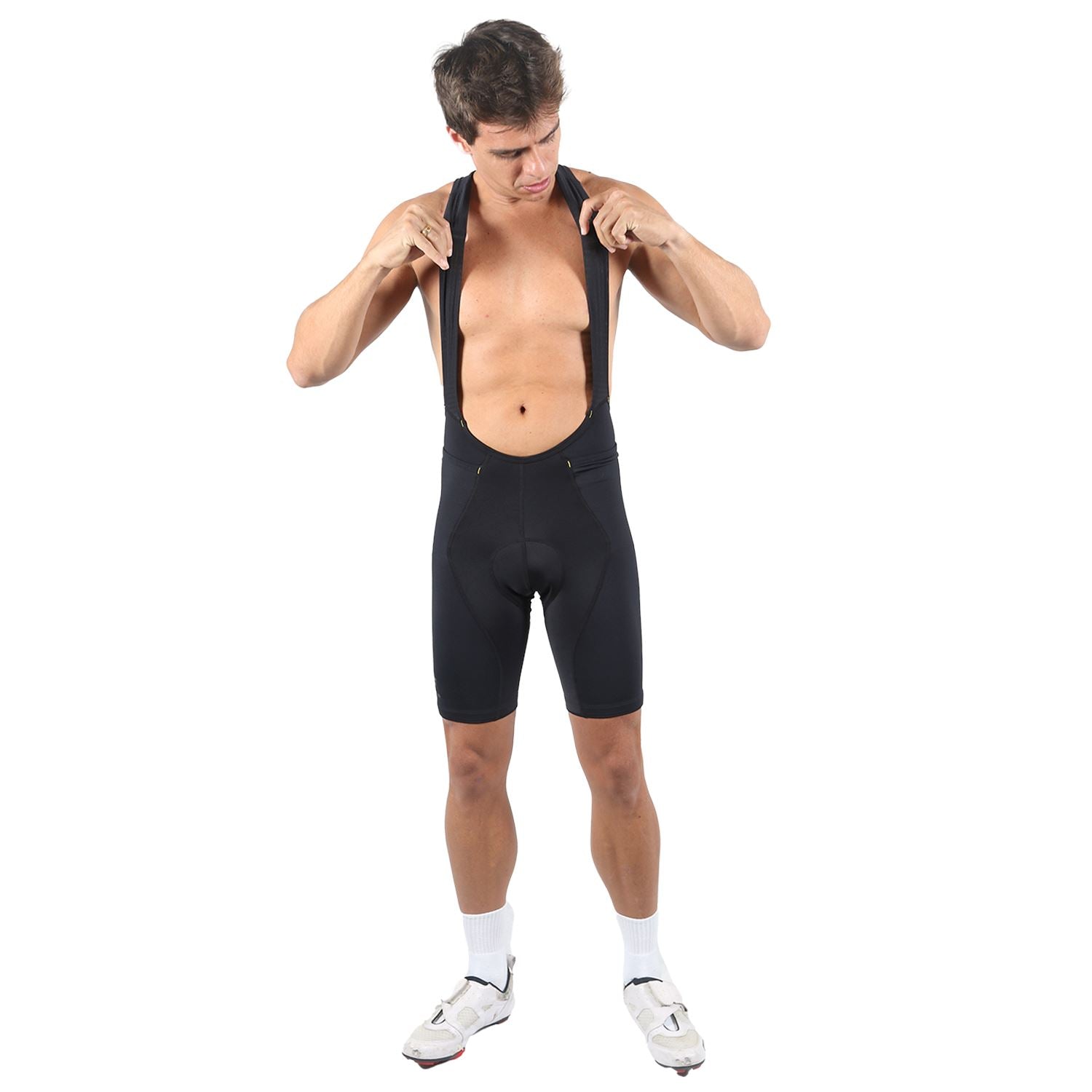 Bretelle Masc P&PEasy l All Black Bretelle Ciclismo Masculino Compressão Corpo Inteiro FLETS 