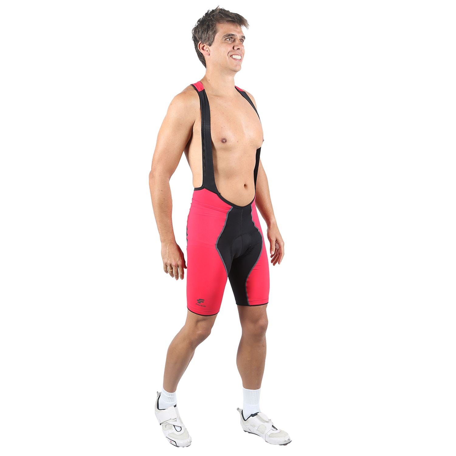 Bretelle Masc P&PEasy | Preto c/ Vermelho Bretelle Ciclismo Masculino Compressão Corpo Inteiro FLETS 