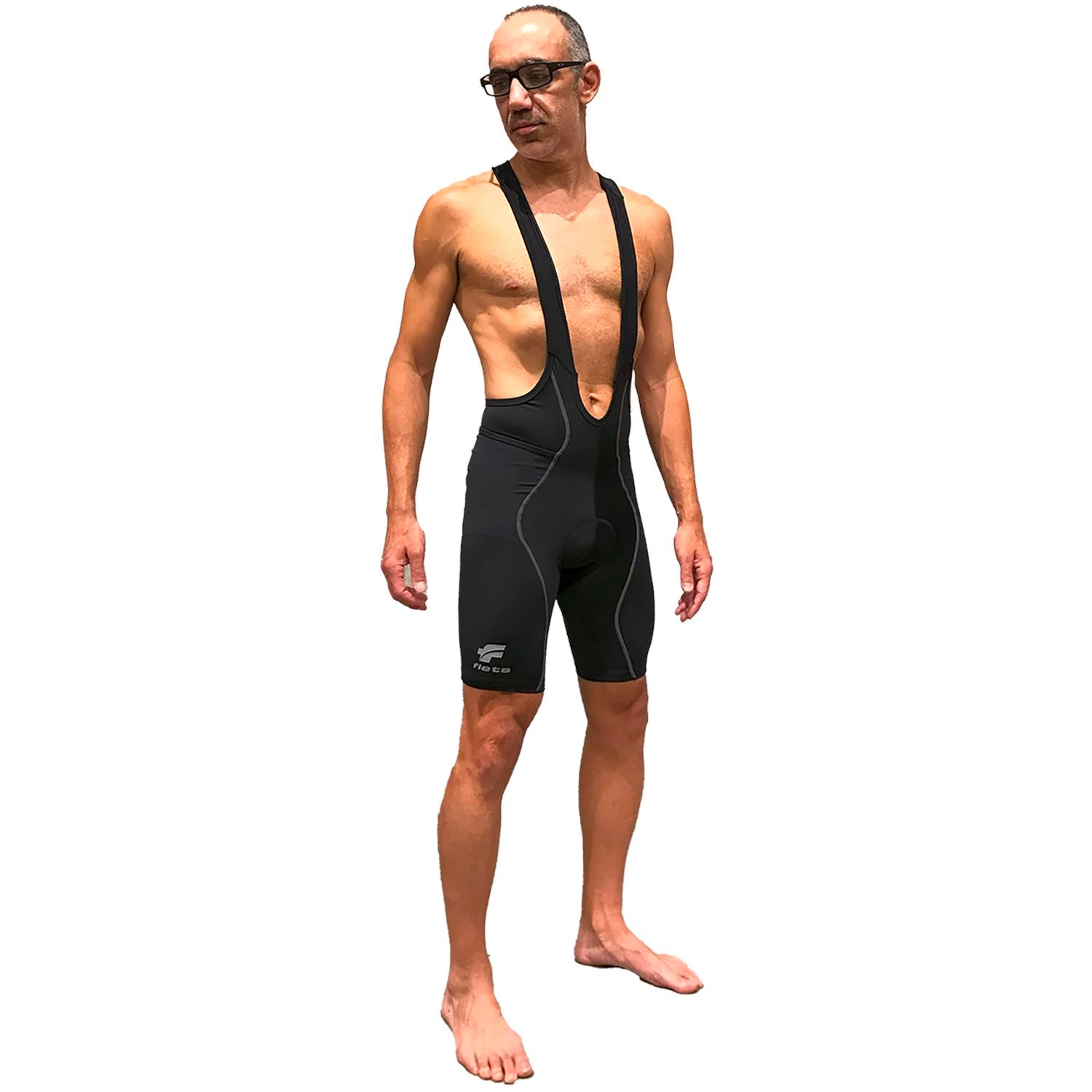 Bretelle NOVA CYCLETECH - Preto c/ ESTANHO l MASC Bretelle Ciclismo Masculino Compressão Corpo Inteiro FLETS 