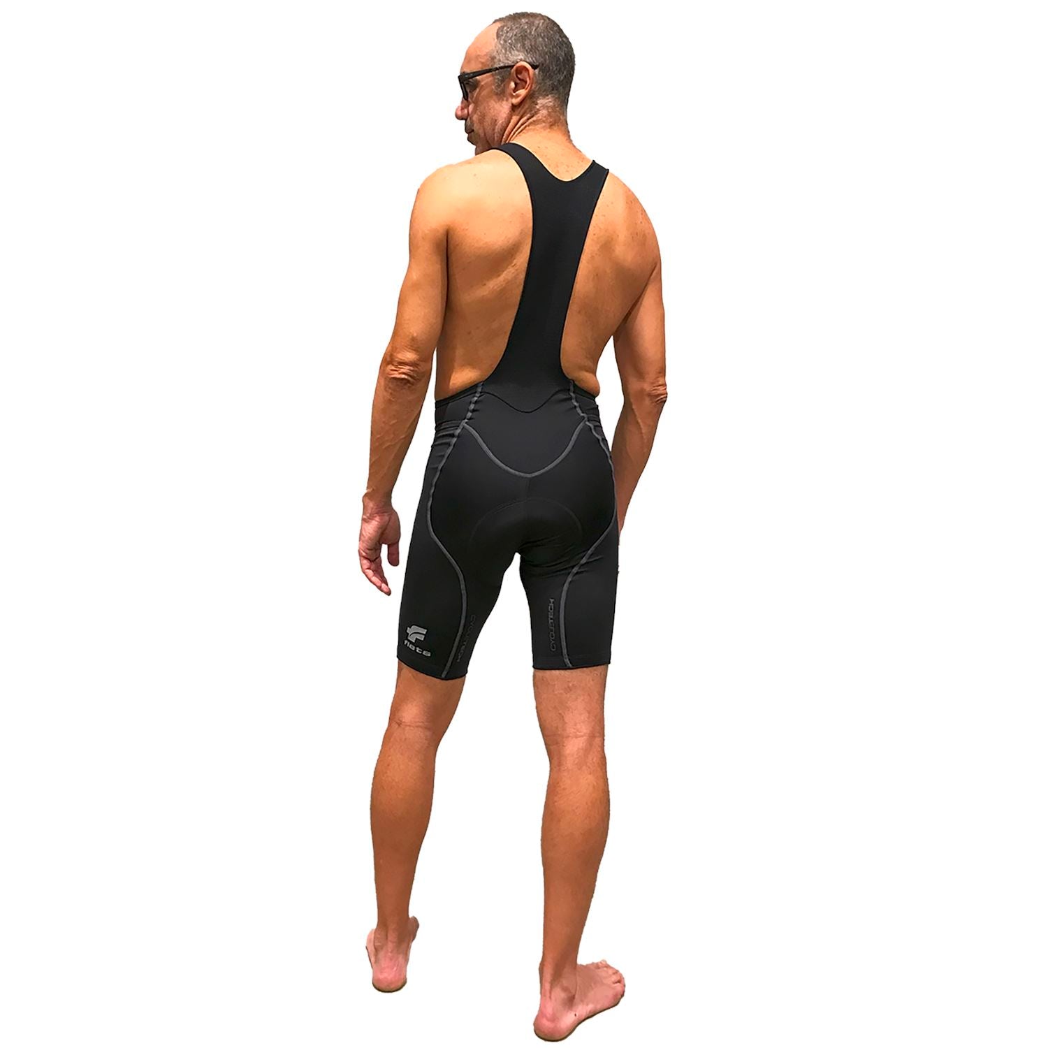 Bretelle NOVA CYCLETECH - Preto c/ ESTANHO l MASC Bretelle Ciclismo Masculino Compressão Corpo Inteiro FLETS 