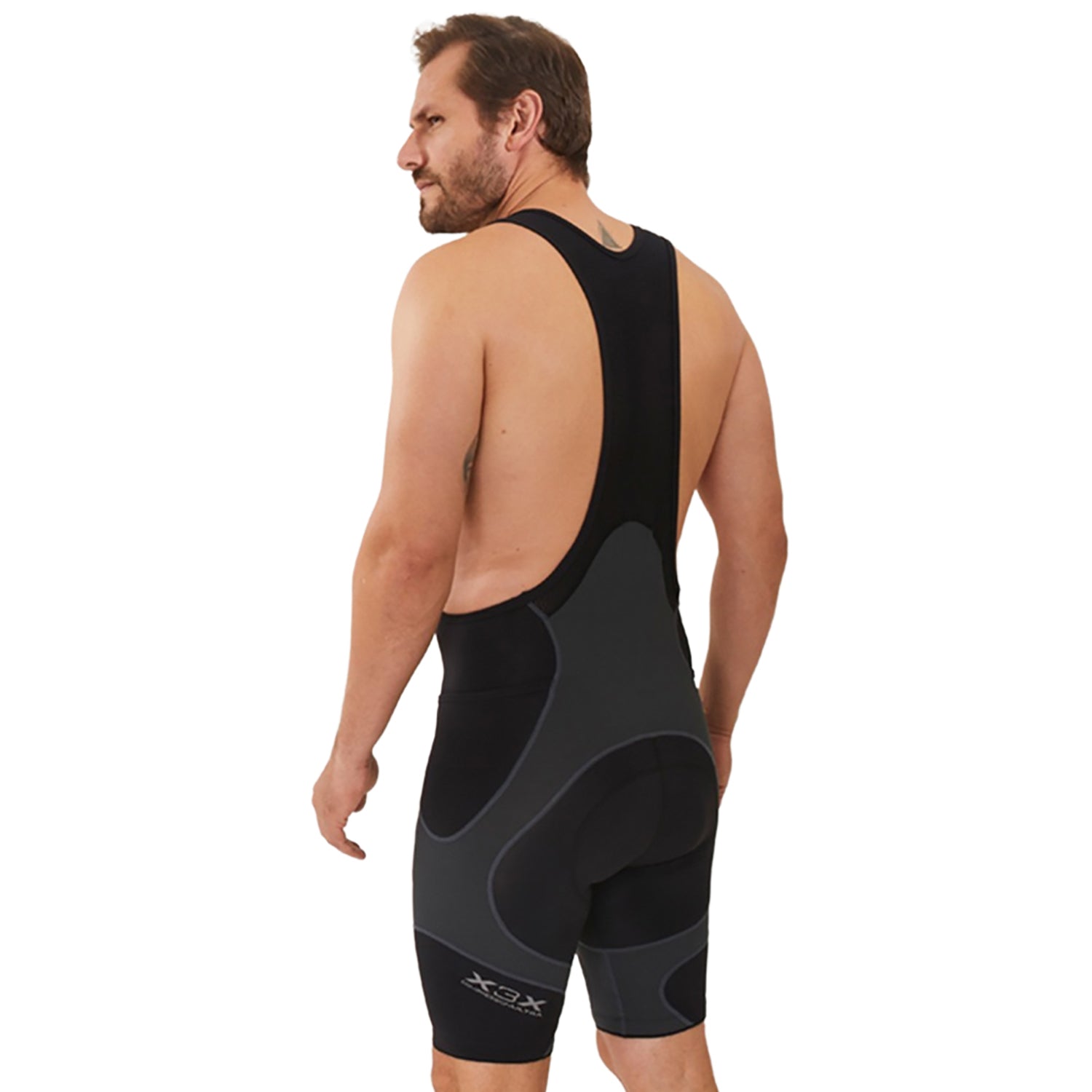 Bretelle X3X COMPRESSION ULTRA - Preto e Estanho Bretelle Ciclismo Masculino Compressão Corpo Inteiro Flets 