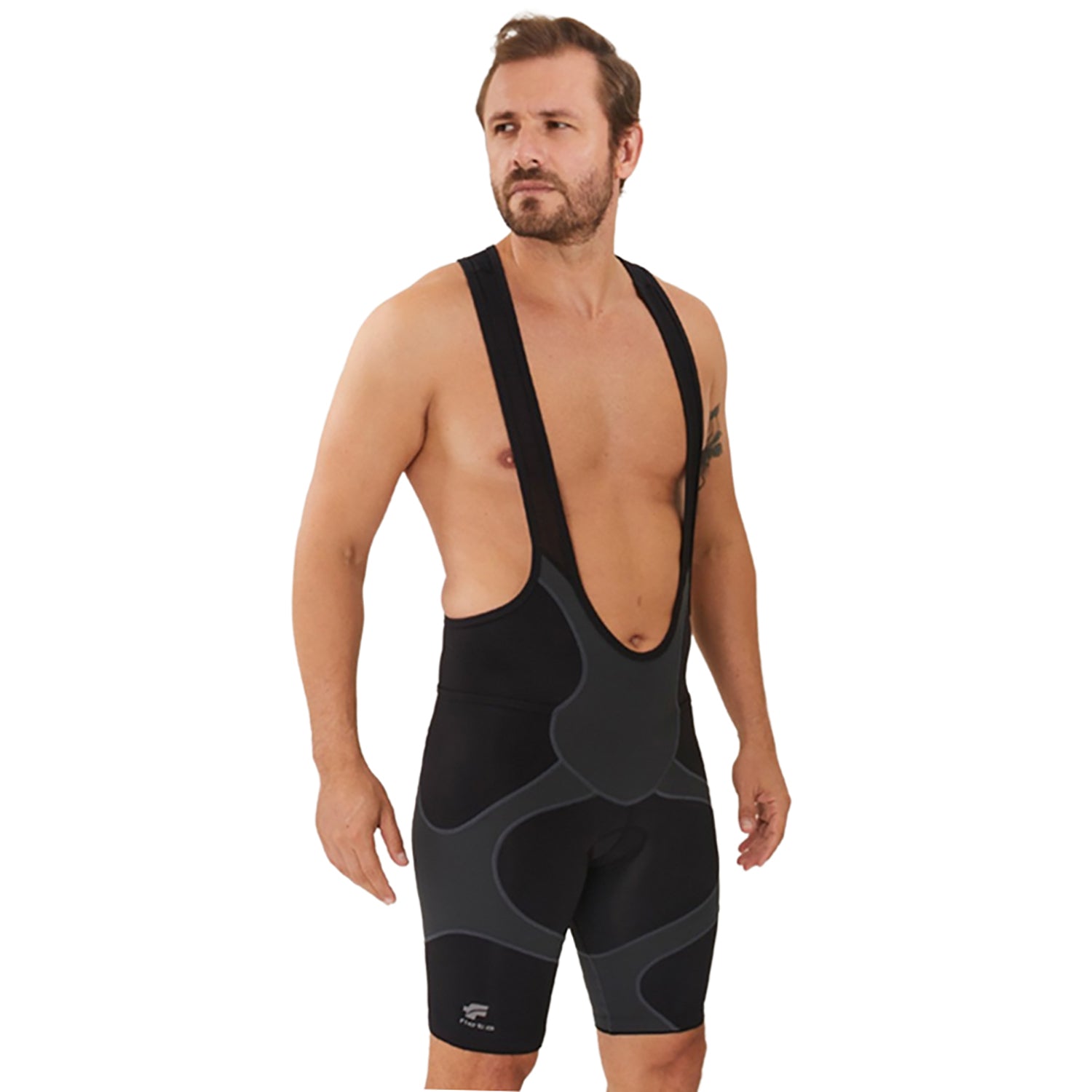 Bretelle X3X COMPRESSION ULTRA - Preto e Estanho Bretelle Ciclismo Masculino Compressão Corpo Inteiro Flets 