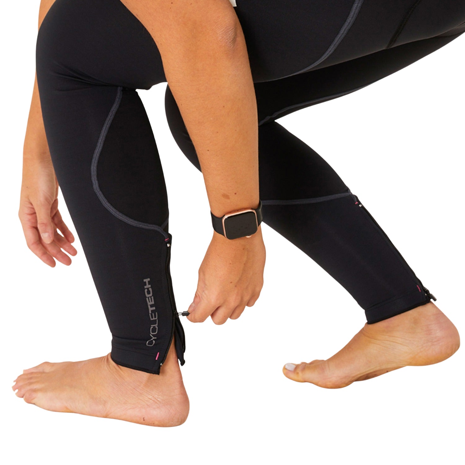 CALÇA BRETELLE BASIC COMPRESSION FEMININA COM DETALHE ROSA Calça Bretelle Ciclismo Feminina Compressão Flets 