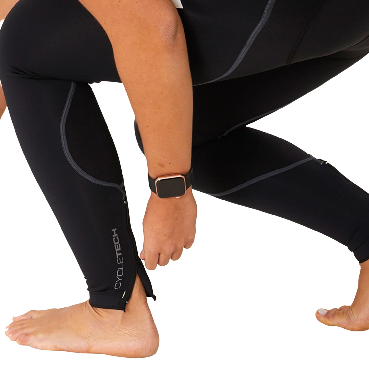 CALÇA BRETELLE BASIC COMPRESSION FEMININA COM DETALHE VERDE Calça Bretelle Ciclismo Feminina Compressão Flets 