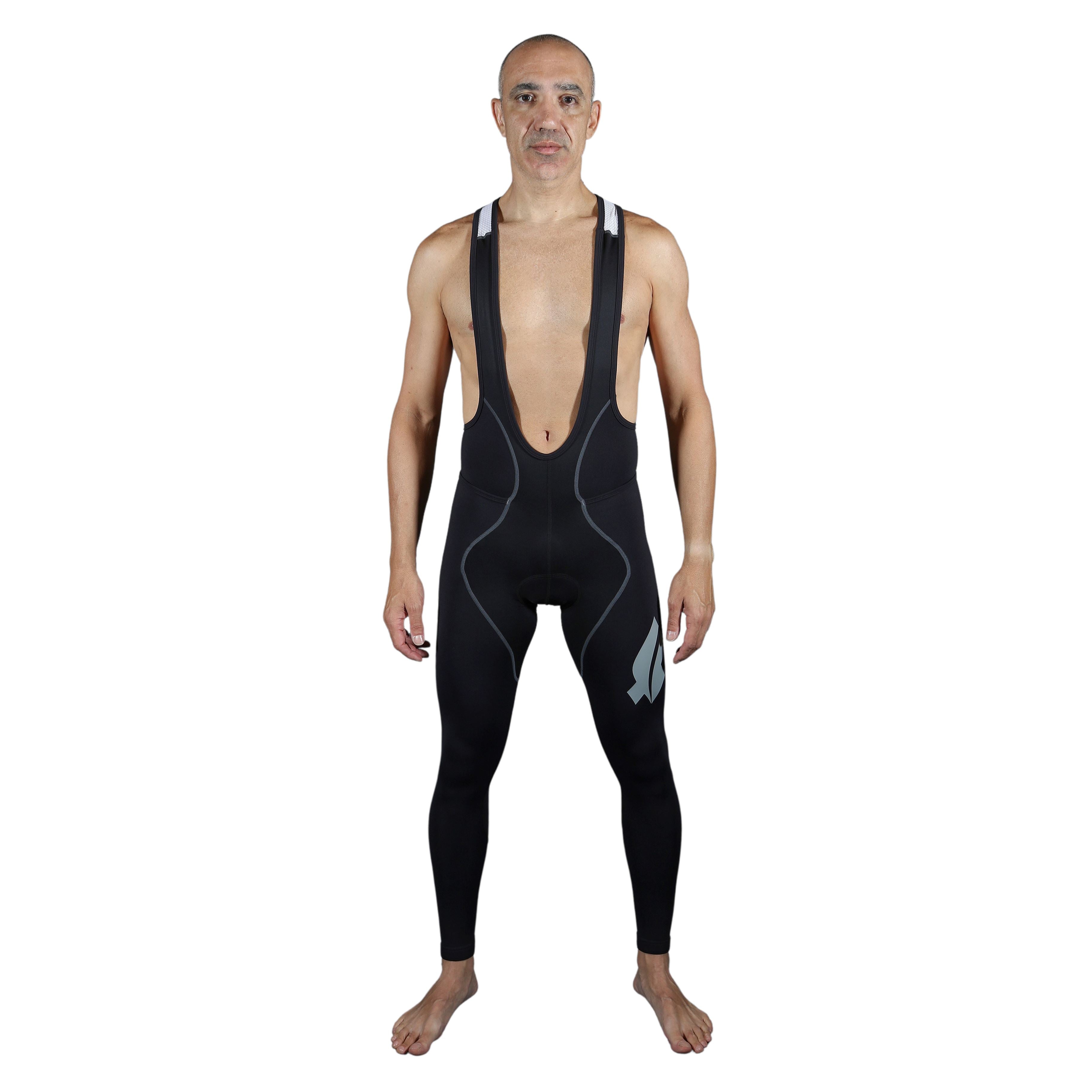 Calça Bretelle Basic - Preto c/ F ESTANHO l Masc Calça Bretelle Ciclismo Masculina Compressão Corpo Inteiro Flets 