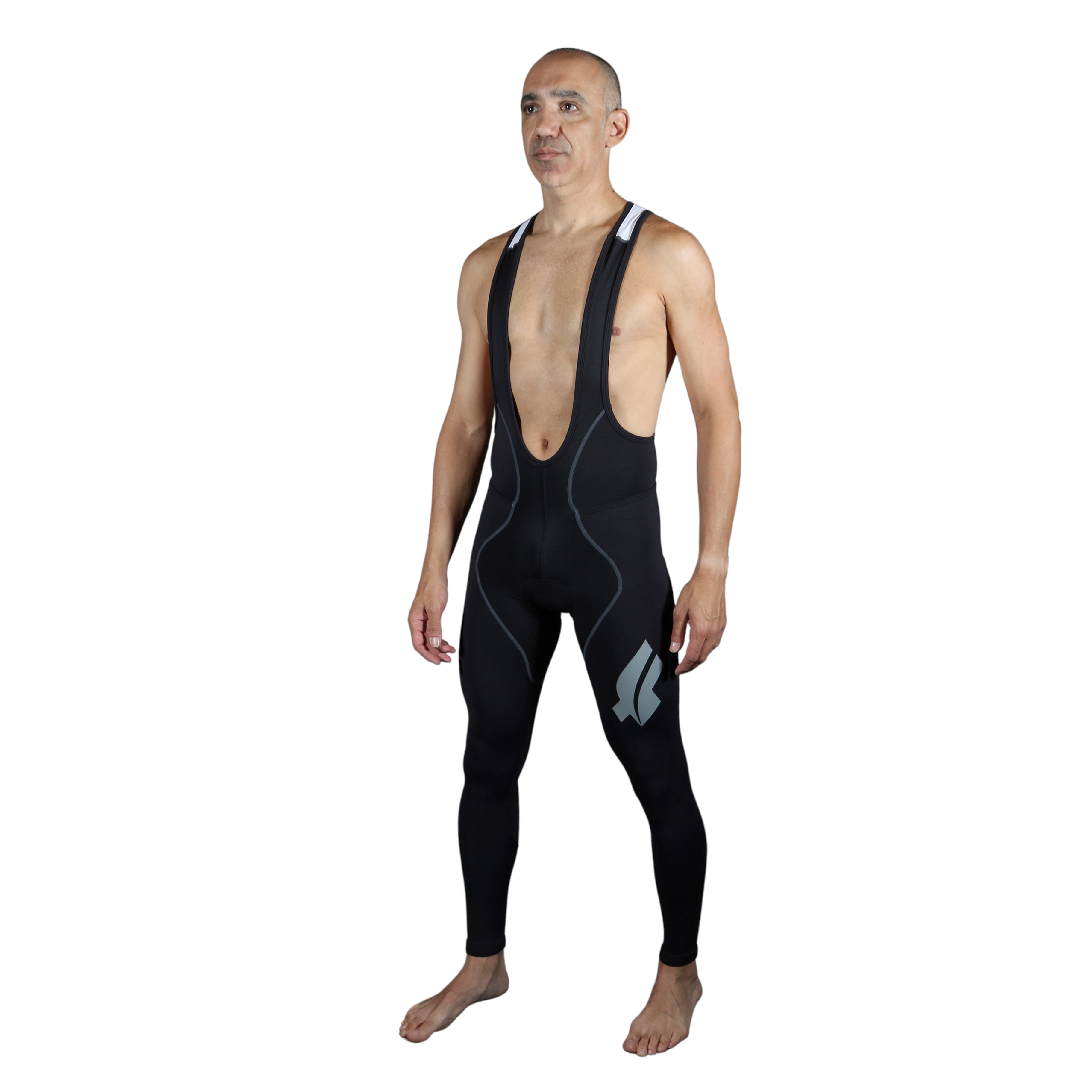 Calça Bretelle Basic - Preto c/ F ESTANHO l Masc Calça Bretelle Ciclismo Masculina Compressão Corpo Inteiro Flets 