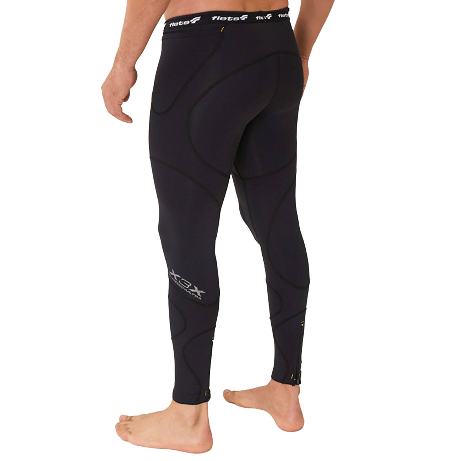 Calça RUN X3X COMPRESSION ULTRA - Preta l Masc Calça Corrida Masculina Compressão Parte de Baixo FLETS 