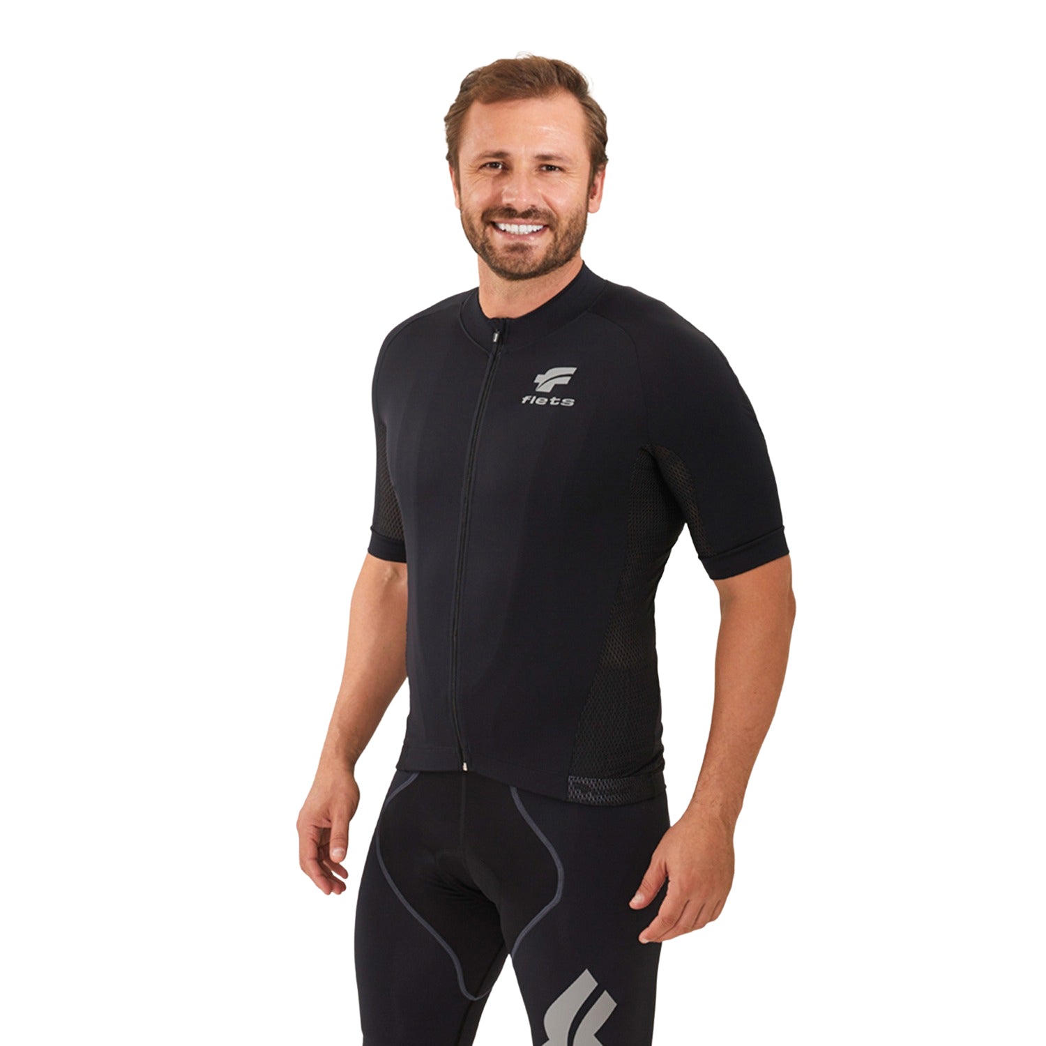 CAMISA CICLISMO MANGA CURTA SEM RECORTE MASCULINA Camisa Ciclismo Masculina Parte de Cima Flets 