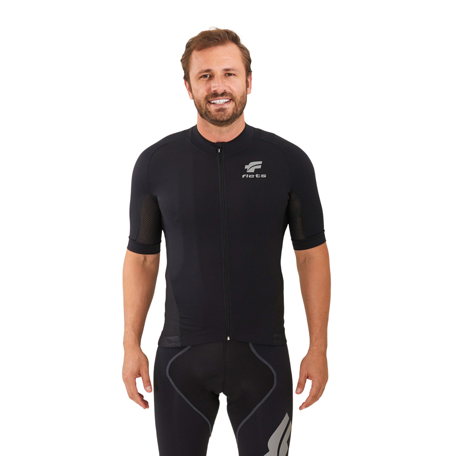 CAMISA CICLISMO MANGA CURTA SEM RECORTE MASCULINA Camisa Ciclismo Masculina Parte de Cima Flets 