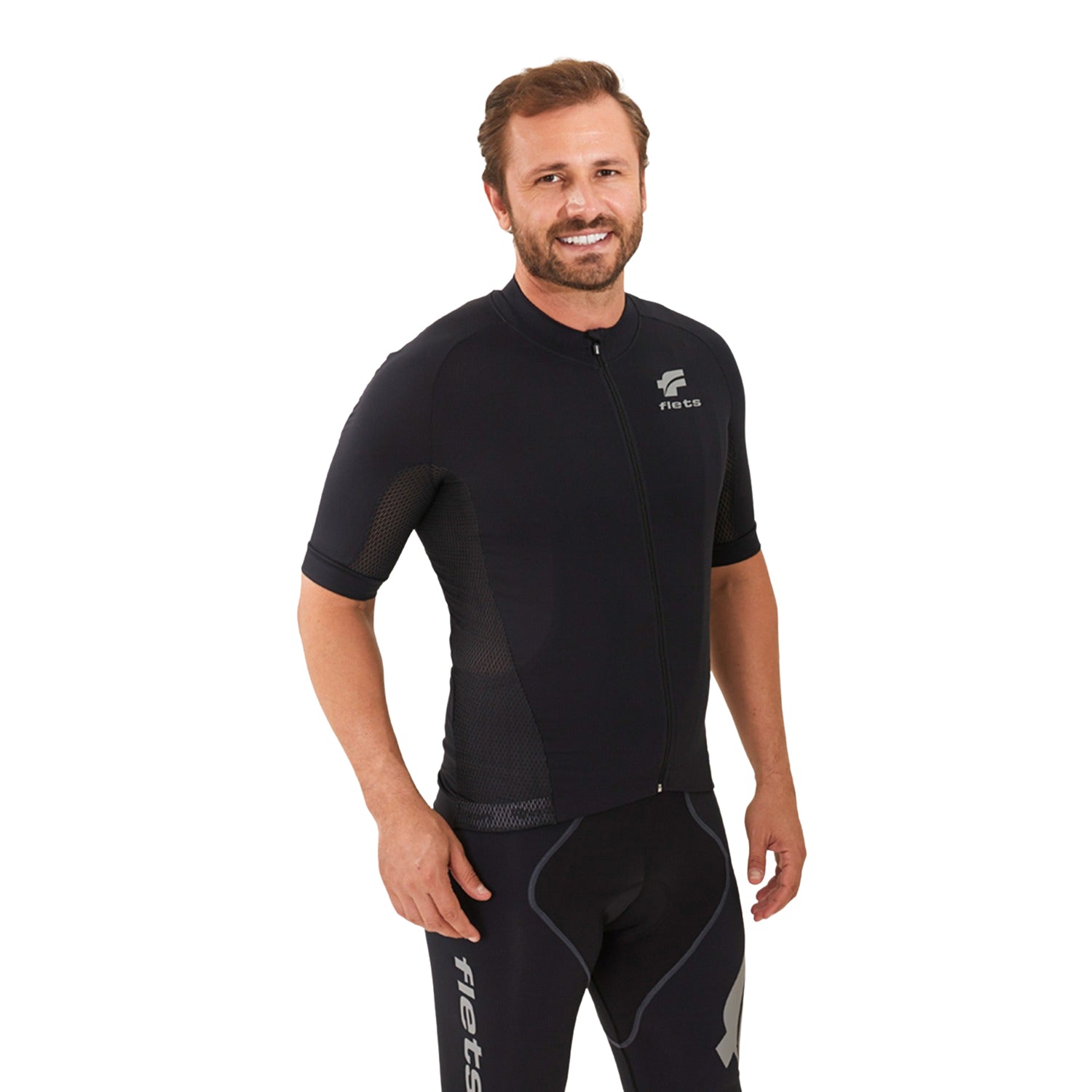 CAMISA CICLISMO MANGA CURTA SEM RECORTE MASCULINA Camisa Ciclismo Masculina Parte de Cima Flets 