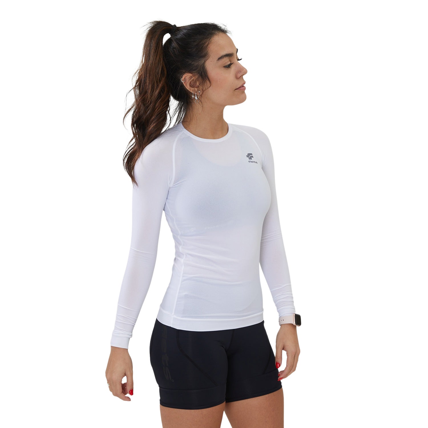 CAMISA PROLAYER MANGA LONGA BRANCA FEMININA Camisa Prolayer Feminina Parte de Cima Flets 